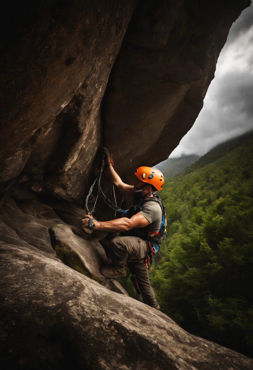 (a group of climbers:1.1), rescue operation, extreme sports, rock climbing, mountain peak, ropes, challenge, altitude, courage and determination, (brave rescue scene:1.2), daring acrobatics:1.1), emergency response team, full-body shot, (jaw-dropping effects), (studio lighting), ultra-high definition, high resolution