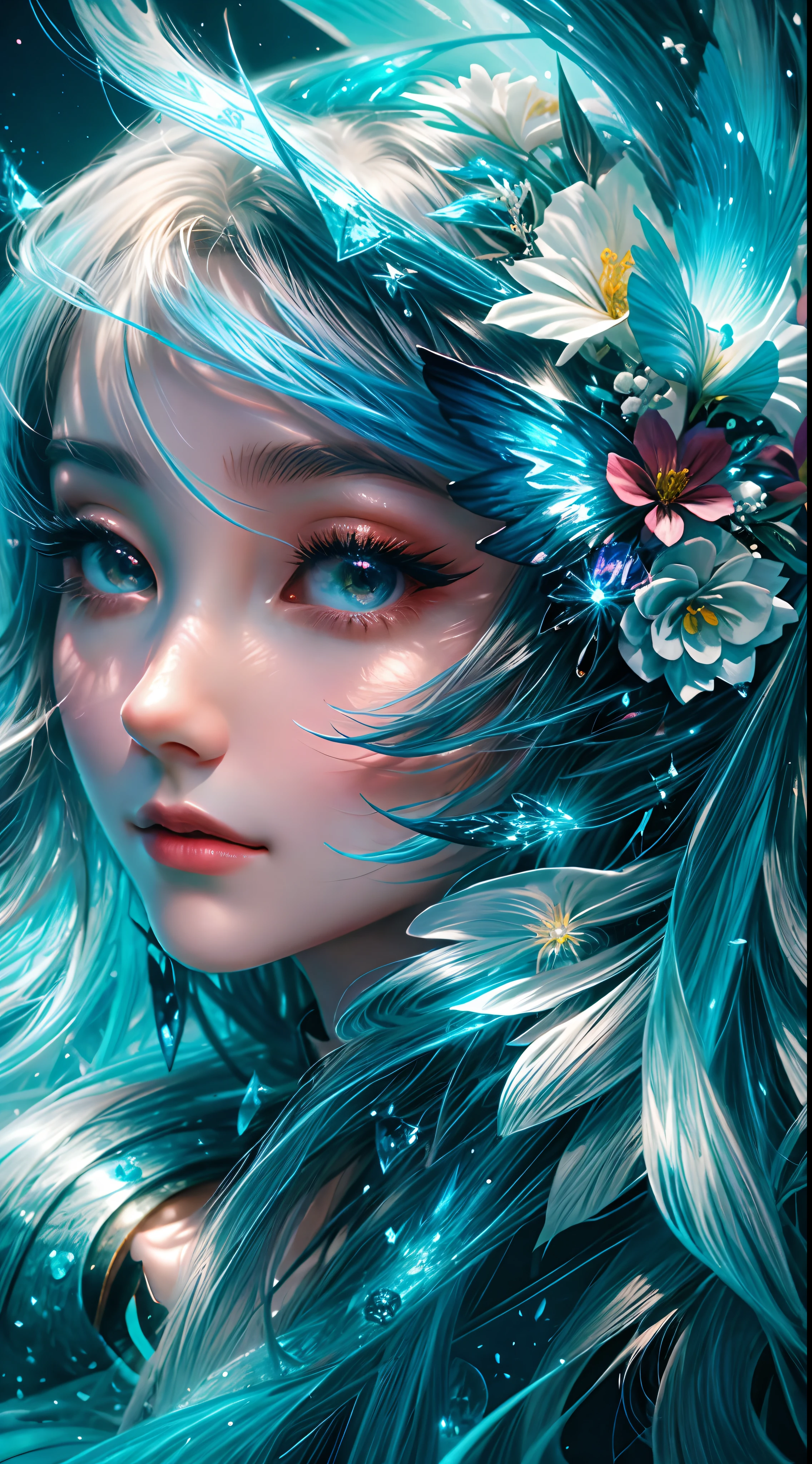 uma mulher com uma flor no cabelo e uma tia, arte digital de fantasia detalhada, estilo de arte de fantasia, lindo arte digital, retrato bonito da fantasia, Grande arte digital com detalhes, retrato bonito da arte da fantasia, beautiful young wind spirit, arte digital fantasia, arte de fantasia detalhada, bela arte de fantasia, bela arte digital, arte digital fantasia arte, bela fantasia detalhada, bela arte digital