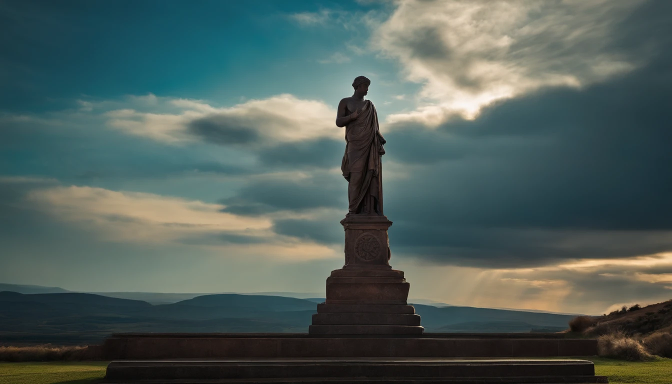 Stoic statue, cinza, antiga