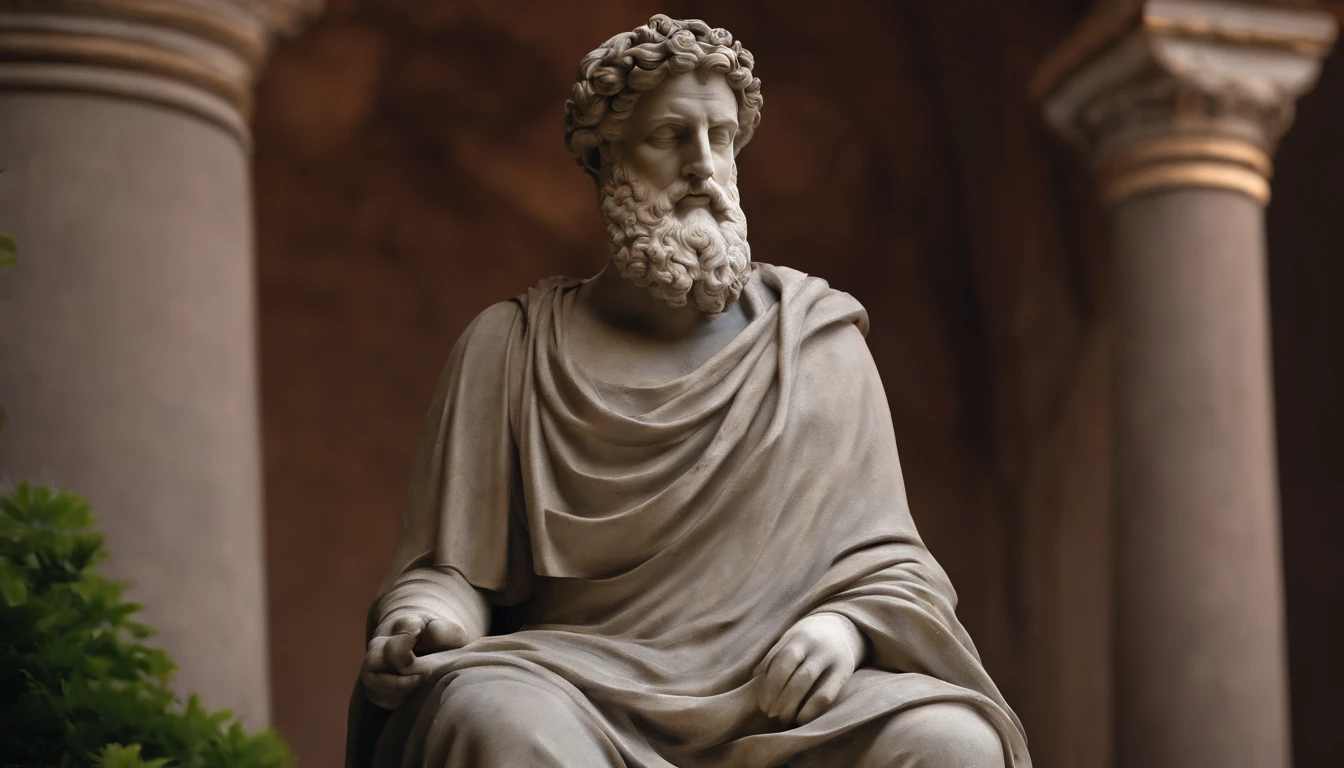 Stoic statue, cinza, antiga