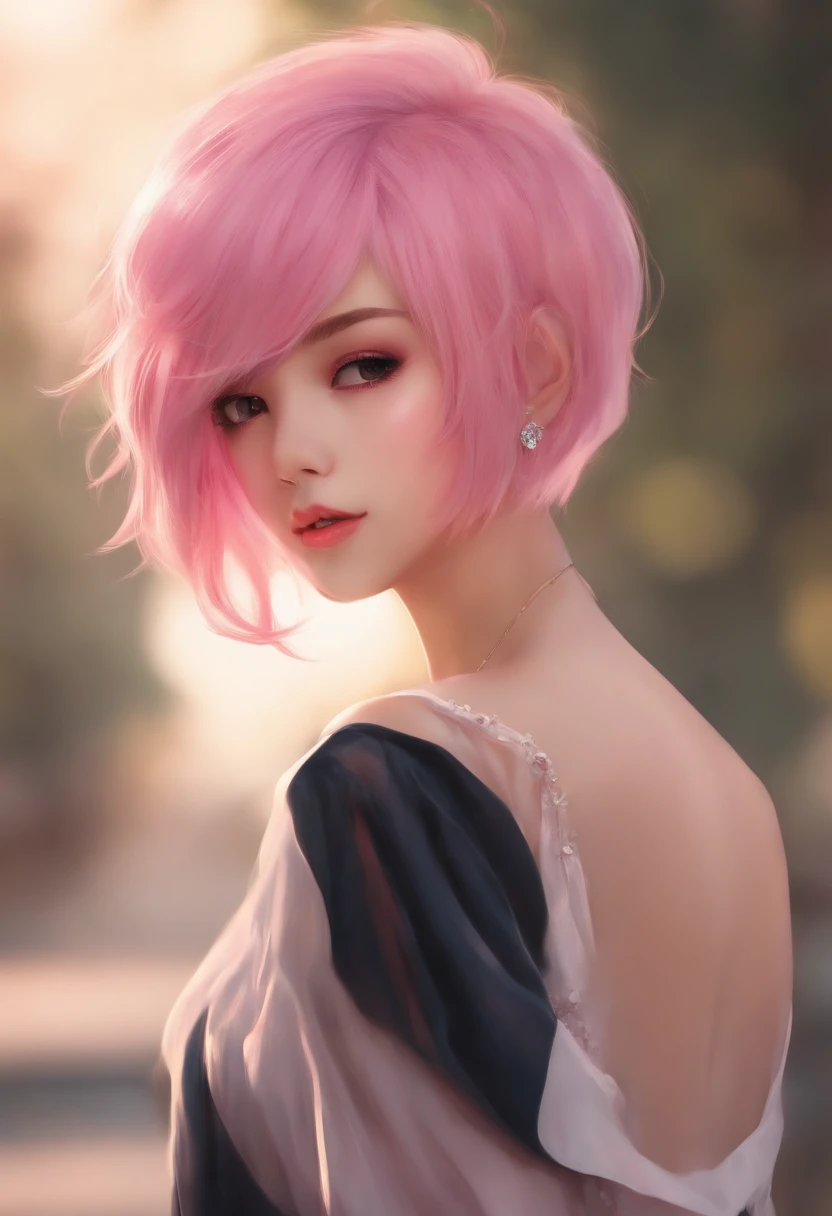 Short Pink haired anime girl