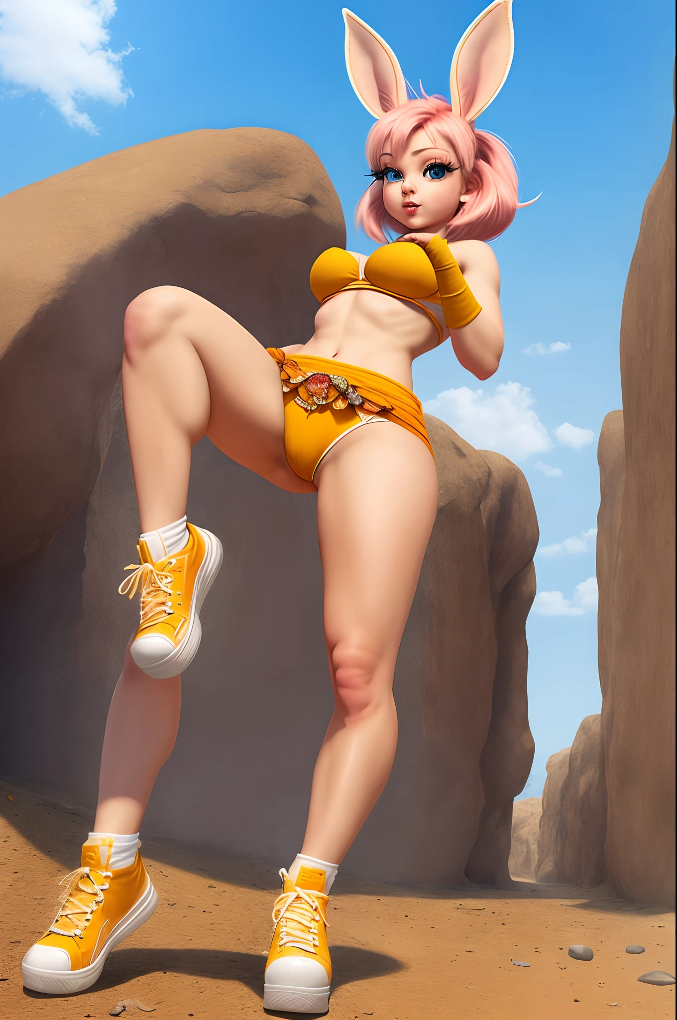 Lola bunny,vulumptouis, photo,realistic,adult,camel toe,big breasted,latina,practically ,bunny ears,,