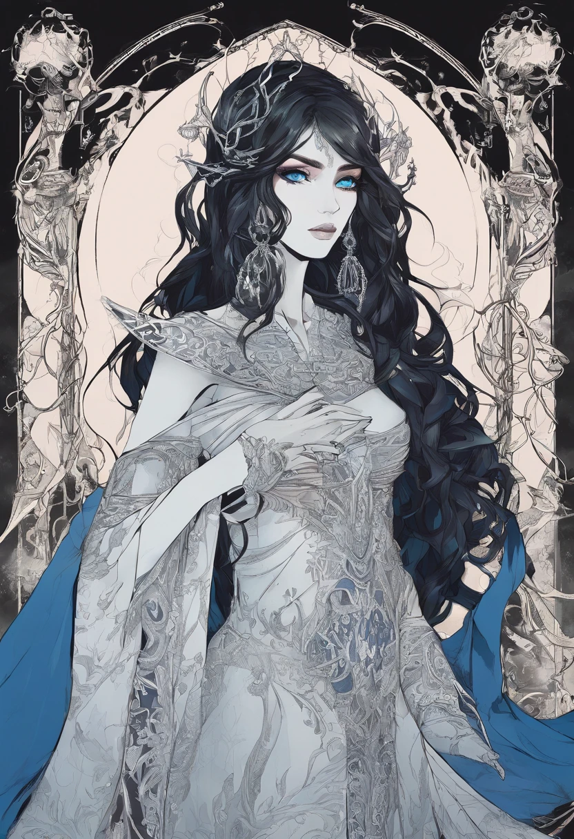 Blue-eyed brunette. The girl had an ordinary physique.
with very strong character traits.
She was dressed in ordinary clothes. dark jeans and black cape.
is a demon.
A demonic form with a demonic tail appears, Big Black Horns, and elven ears. as well as height and size, as well as its shape, Changes.
in demonic form, She has more charm and can quickly possess a mortal man.
is also good at manipulating.
Her aura is only reserved for such evil spirits, How is she. Moreover, Because of this, her aura gives out too much..
He doesn't know, that she's a demon. but, gal, He'll soon find out.