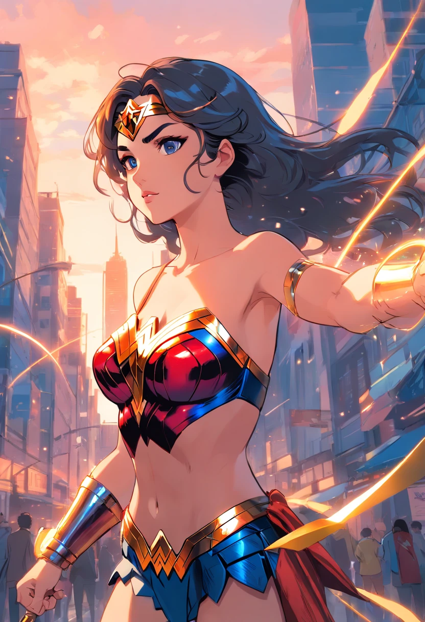 Mono musculoso besando a wonder woman culturista, 8k