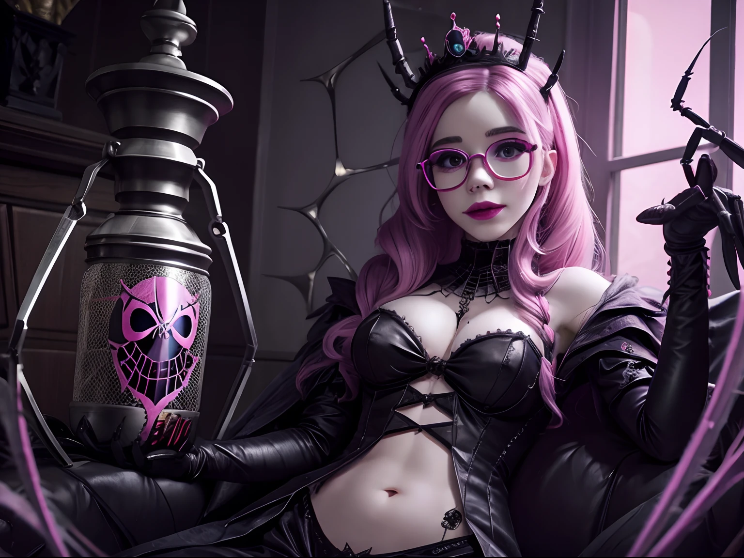 belle delphine as a creepy spider queen