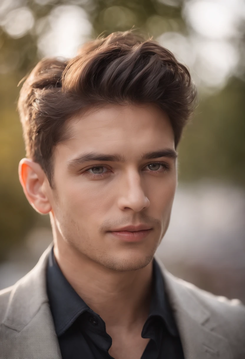 Portrait photo of a beautiful male photo of the whole body, Des yeux parfaits, Porter un manteau mecha minable, ((Light Bokeh)), complexe, (steel metal [se reposer]), elegant, mise au point nette, photo par Greg Rutkovsky, softlighting, couleurs vives, Masterpiece, (rue)), Detailed realistic face, Gros plan du visage, homme light skin et noir, homme light skin et noir, light skin et noir