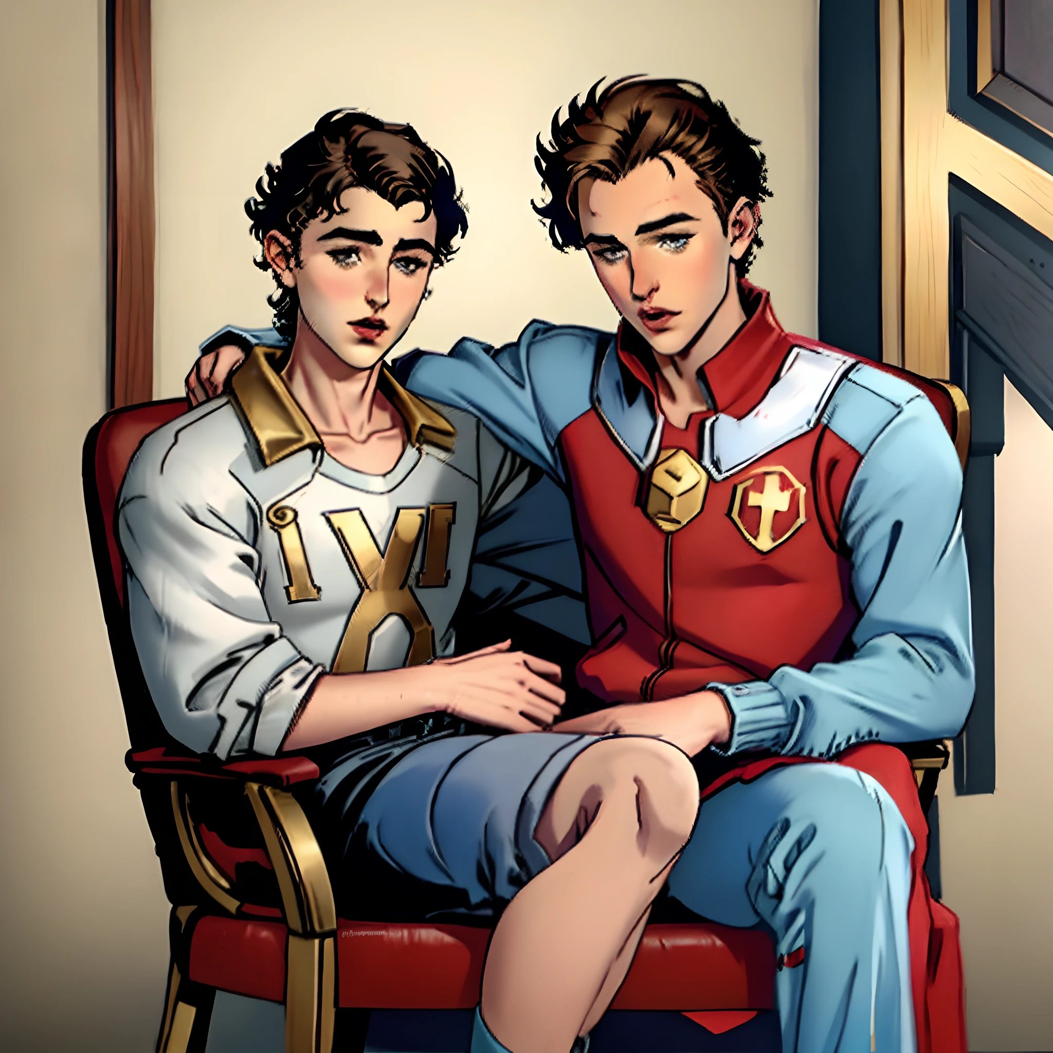 Timothee chalamet sitting on armie hammer’s lap