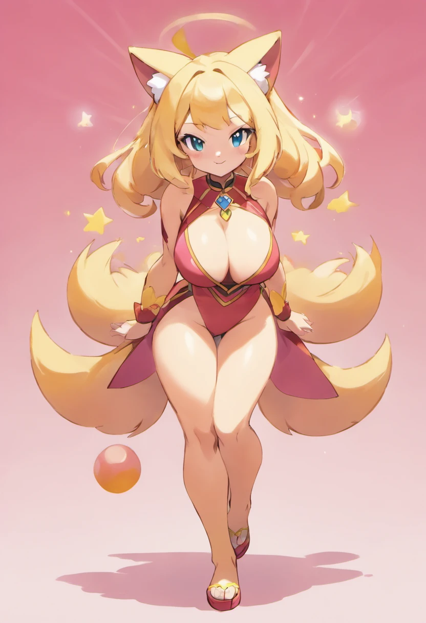 A feminine psychic type bipedal busty puma girl Pokemon