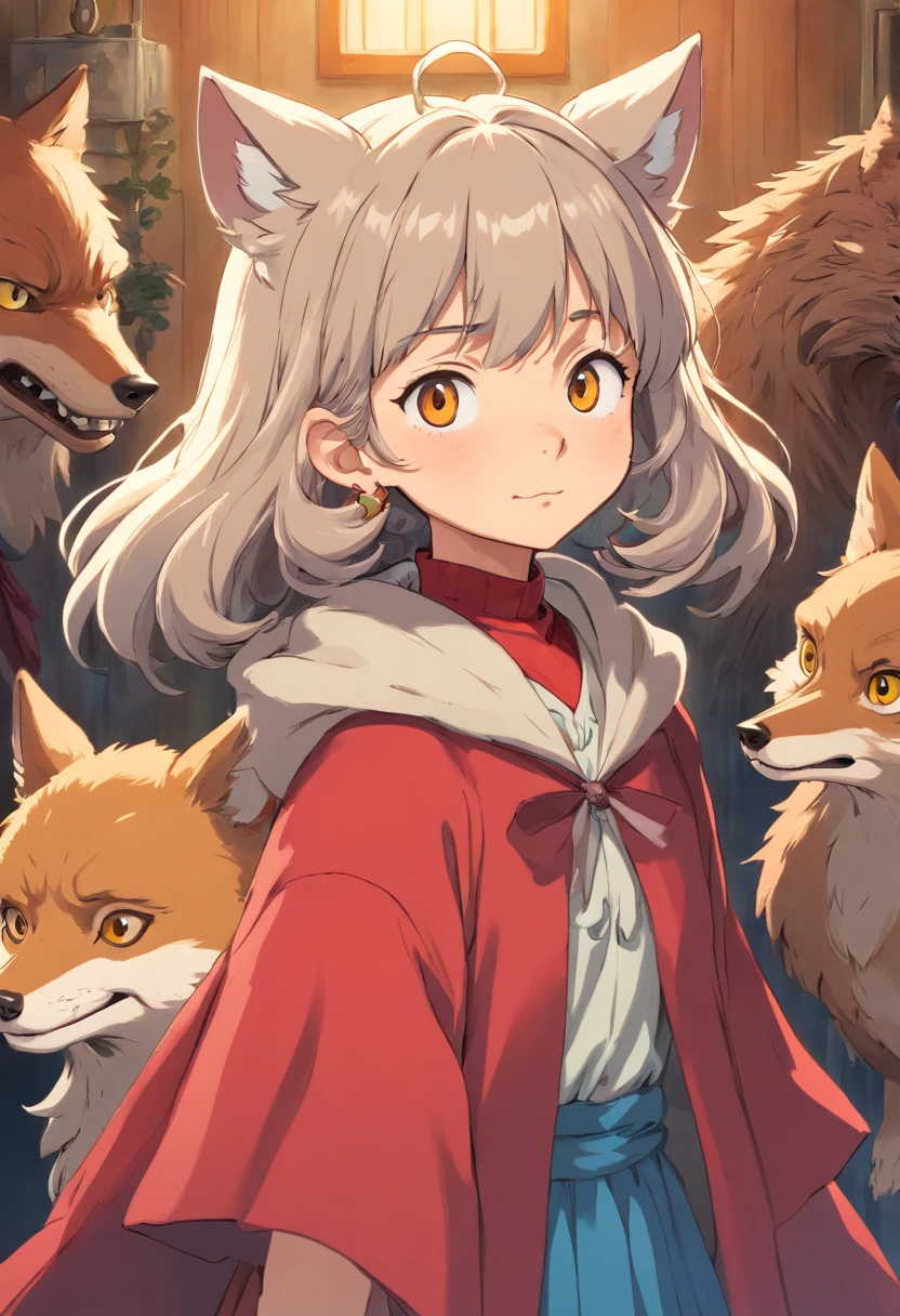 bad wolf from red riding hood wearing a grandma disguise
