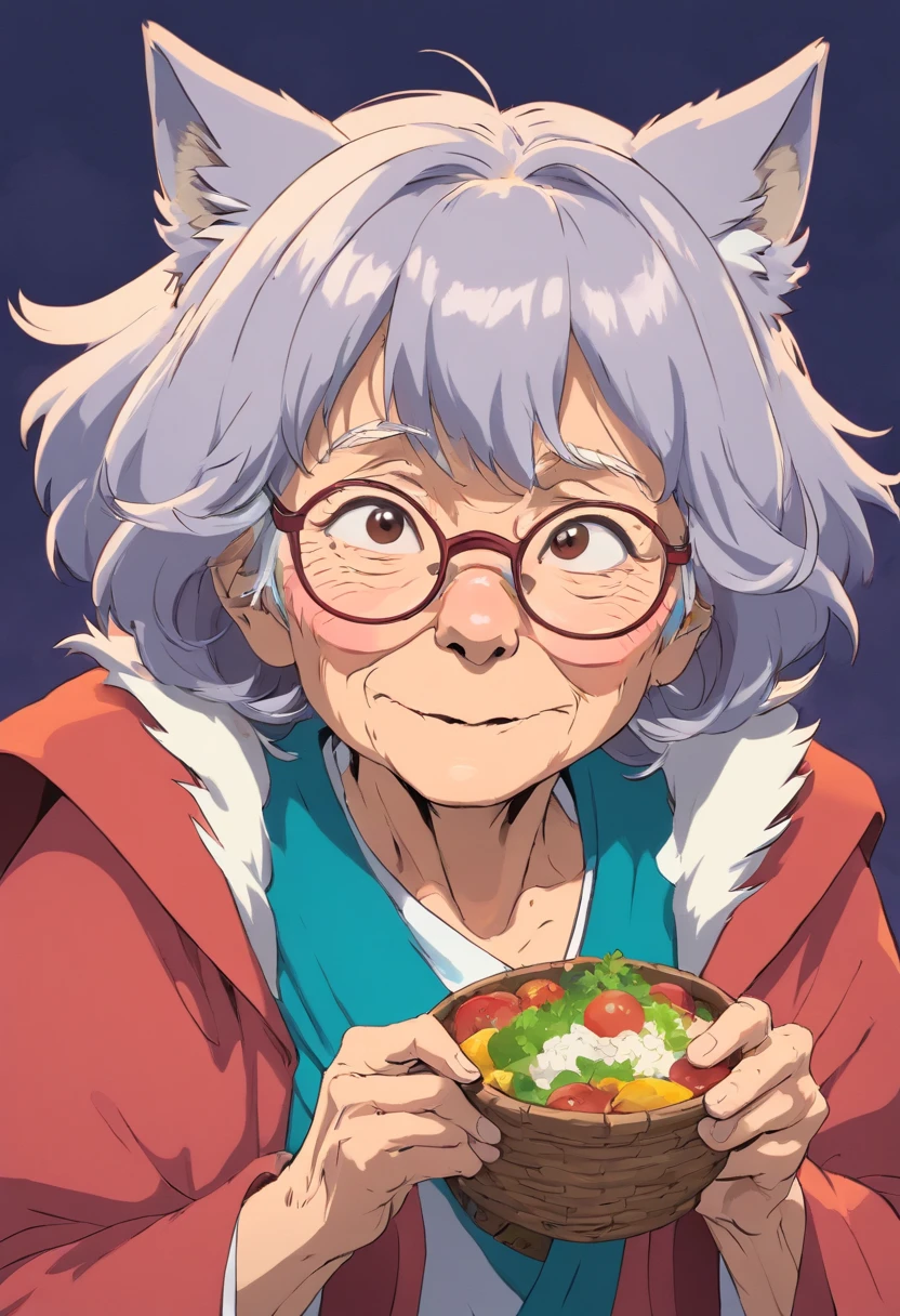 wolf face disguised as grandma