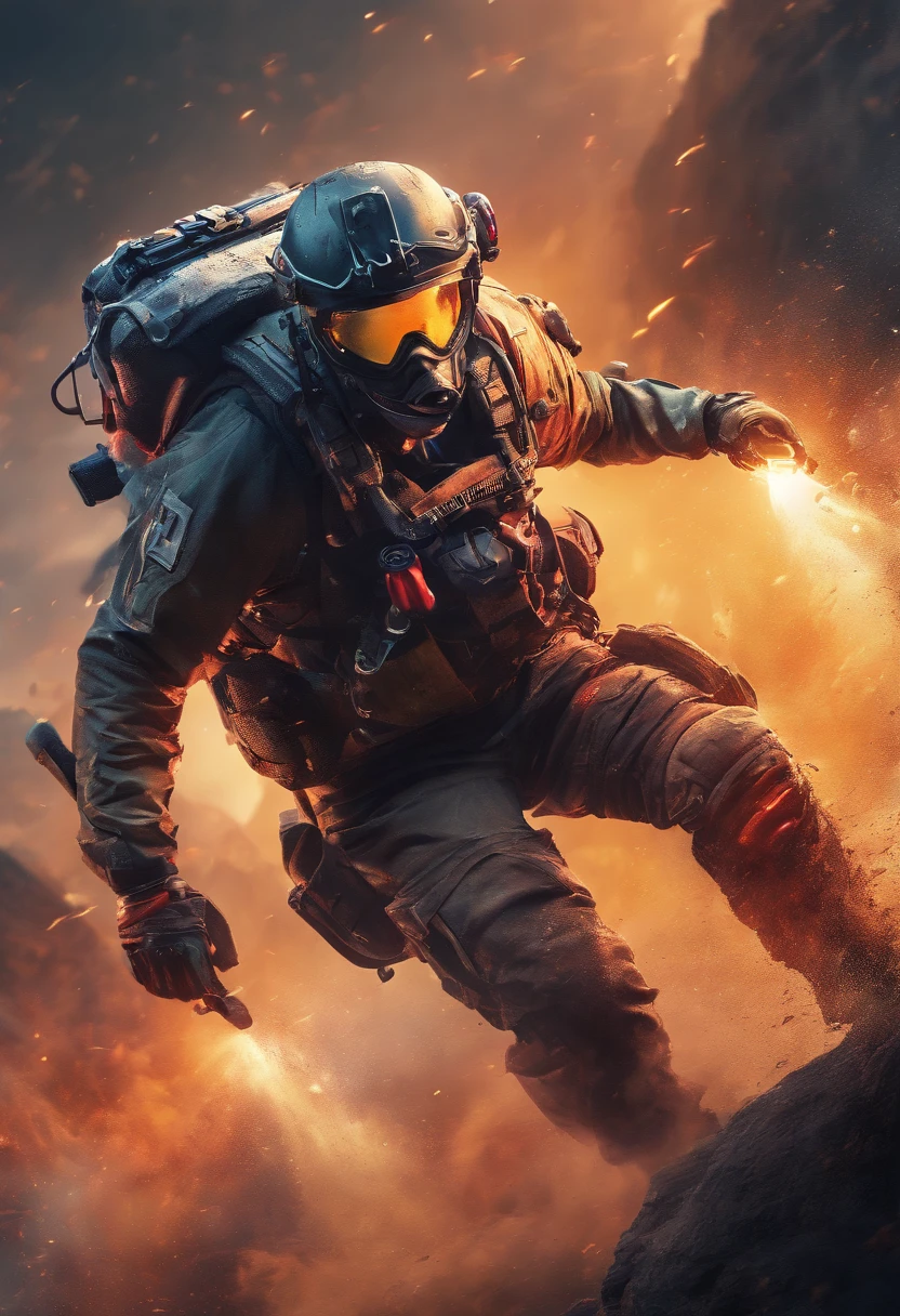 (best quality, 4k, 8k, highres, masterpiece:1.2), ultra-detailed, (realistic, photorealistic, photo-realistic:1.37), HDR, UHD, studio lighting, ultra-fine painting, sharp focus, physically-based rendering, extreme detail description, professional, vivid colors, bokeh, rope, rescue operation, extreme sports, uphill climbing, perseverance, (brave rescue scene:1.2), emergency response team, full-body shot, stunning effects, broadcast lighting, ultra-high definition