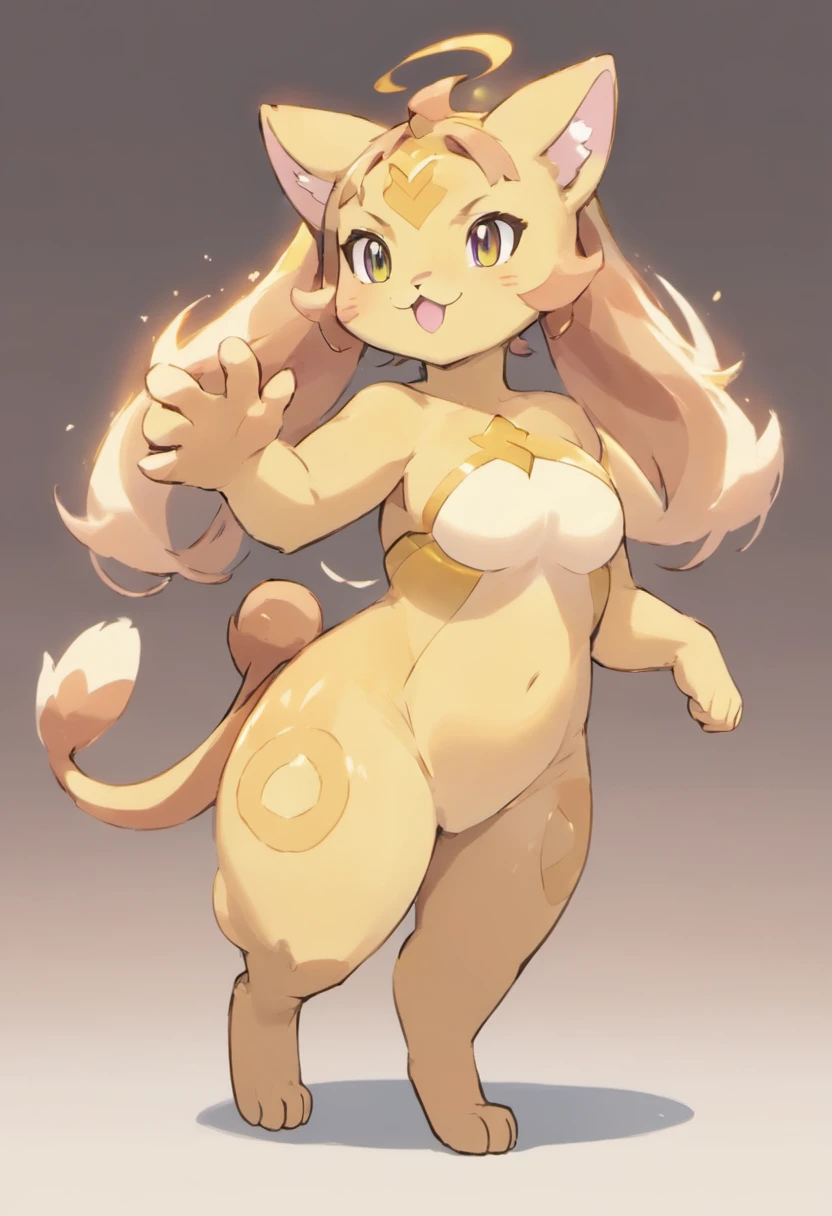 feminine psychic type bipedal busty puma Pokemon 2nd evolution