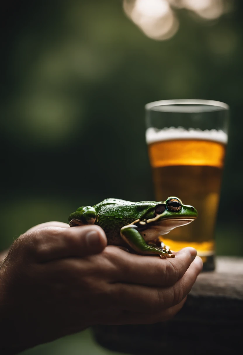 Please put a beer in the frog's hands
