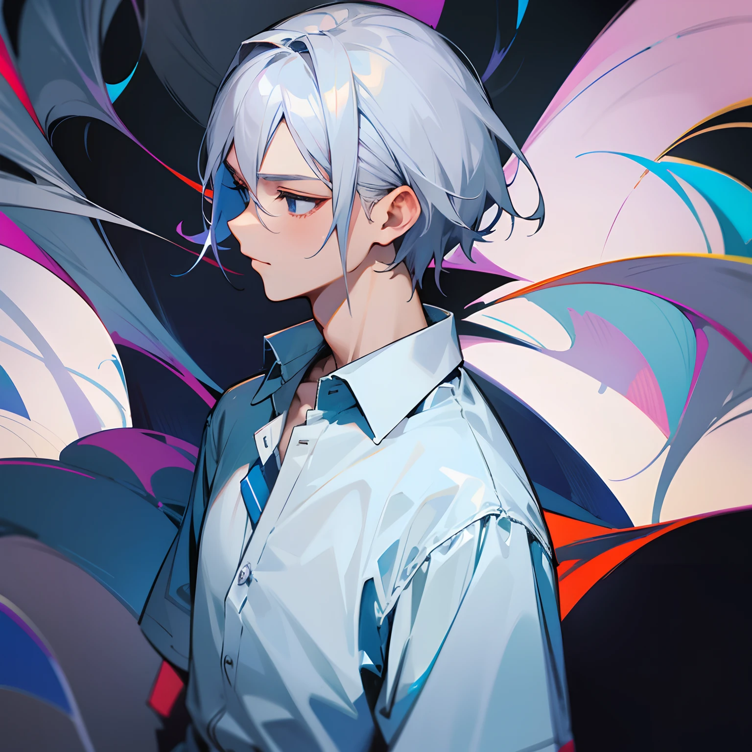 Silver-haired man、natta、shirt