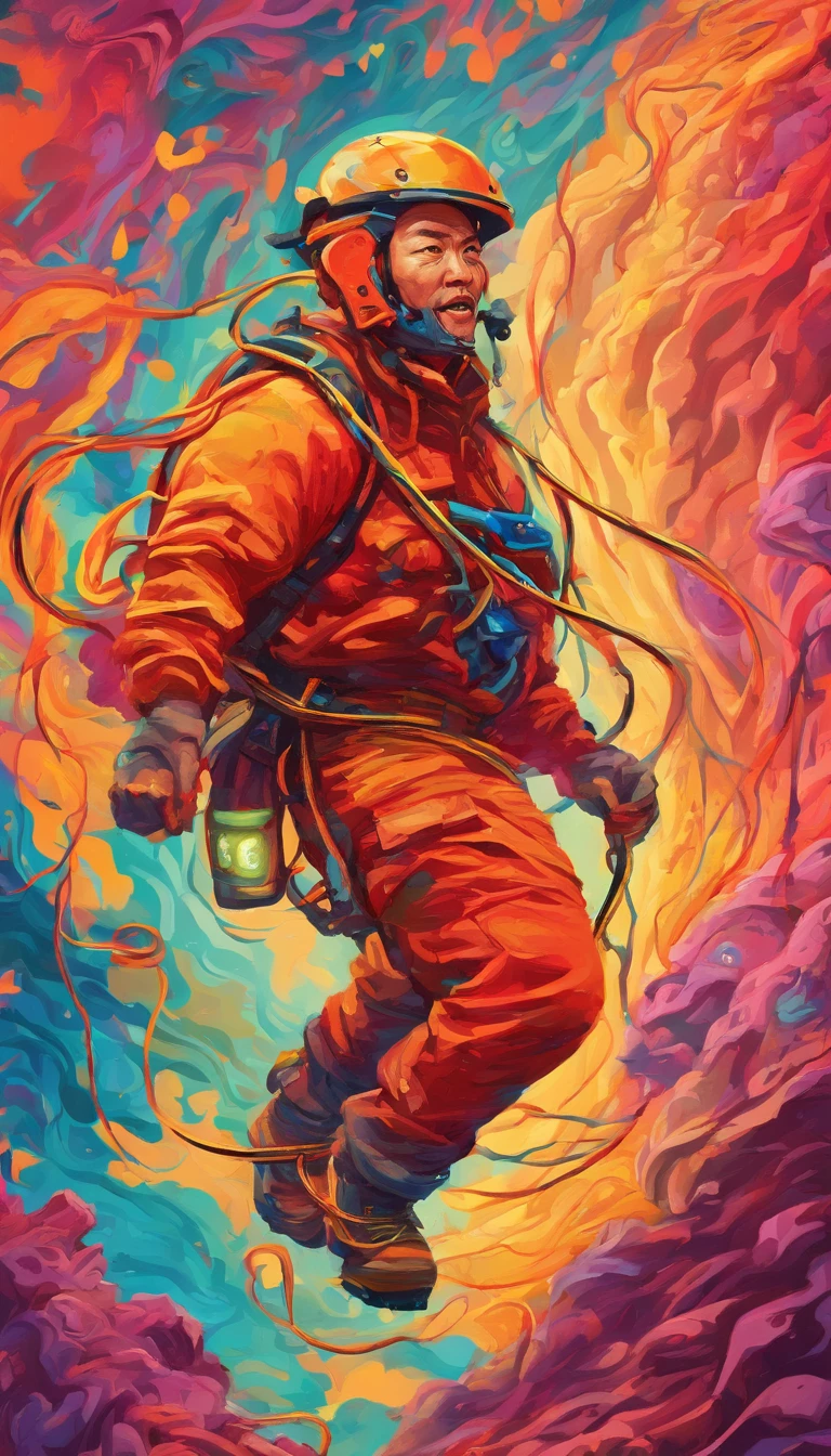 chineseidol,People who carry out rope rescue training,(A group of climbers:1.1),Rescue operations,action sports,climbing,mountain peaks,Cord,challenge,highly,Courage,(Heroic rescue scene:1.2),Emergency Response Team,full body shot of, (Jaw-dropping effect), ,(Studio lighting), hyper HD, International Association of Rope Technology,Explore boldly,Rope rescue techniques,Create a studio-like environment, Enhance visual impact