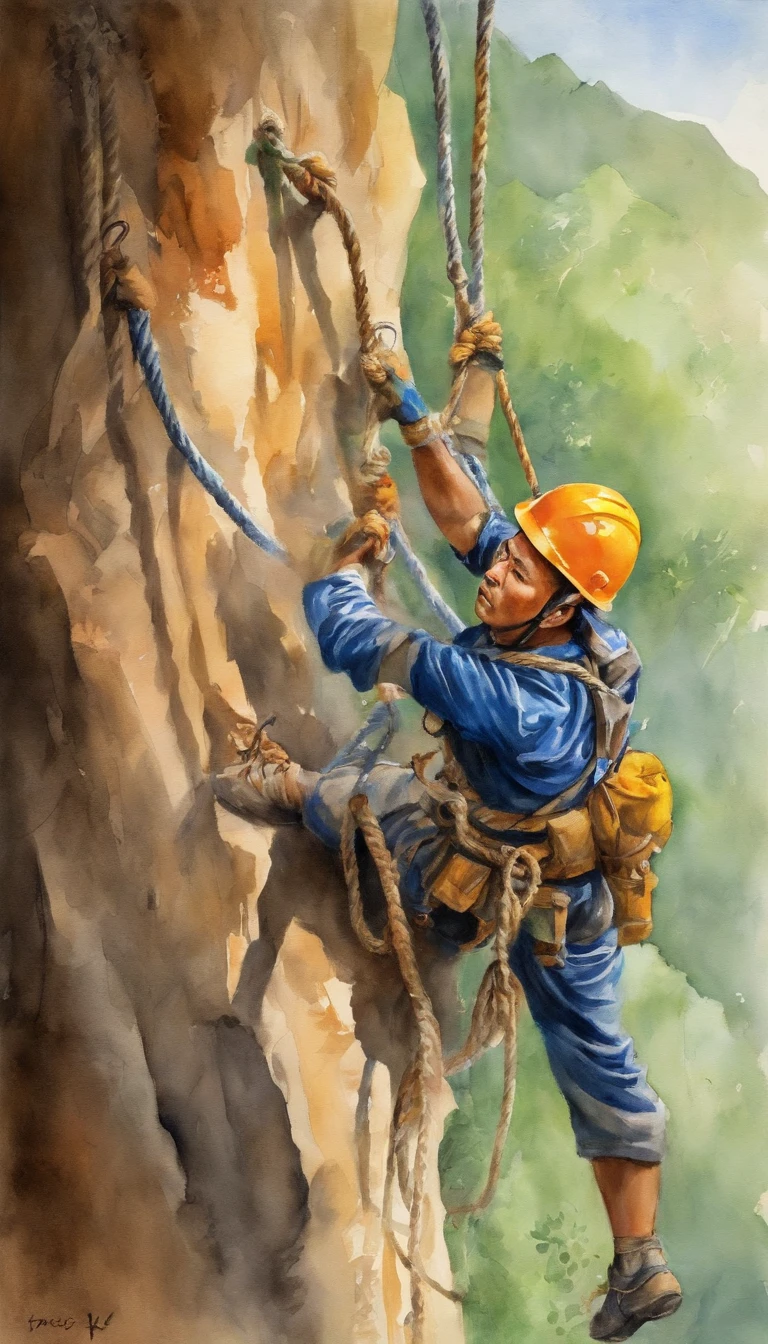 chineseidol，People who carry out rope rescue training，(A group of climbers:1.1),Rescue operations,action sports,climbing,mountain peaks,Cord,challenge,highly,Courage,(Heroic rescue scene:1.2),Emergency Response Team,full body shot of, (Jaw-dropping effect), ,(Studio lighting), hyper HD, International Association of Rope Technology,Explore boldly,Rope rescue techniques，Create a studio-like environment, Enhance visual impact