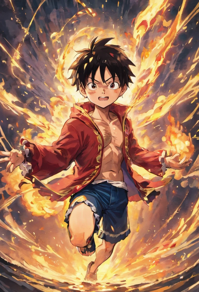 Luffy masterpiece, best quality, one piece, movie still, ship, powerfull