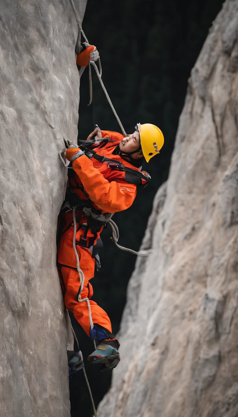 chineseidol,People who carry out rope rescue training,(A group of climbers:1.1),Rescue operations,action sports,climbing,mountain peaks,Cord,challenge,highly,Courage,(Heroic rescue scene:1.2),Emergency Response Team,full body shot of, (Jaw-dropping effect), ,(Studio lighting), hyper HD, International Association of Rope Technology,Explore boldly,Rope rescue techniques,Create a studio-like environment, Enhance visual impact