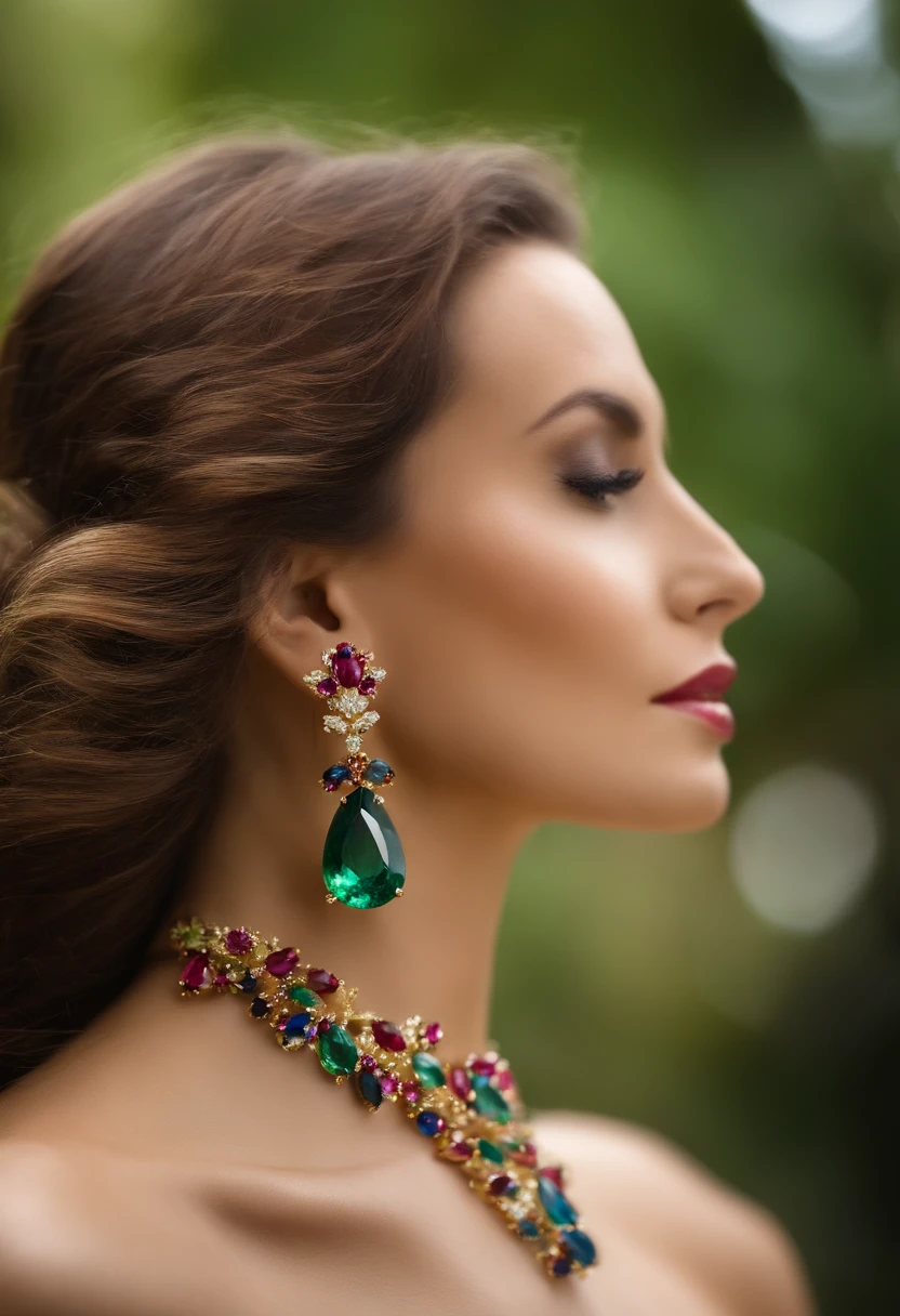 un design de haute joaillerie, Caribbean themed earrings, saphirs, emeralds, rubis, Diamants, luxe, flore, Martinique colibri