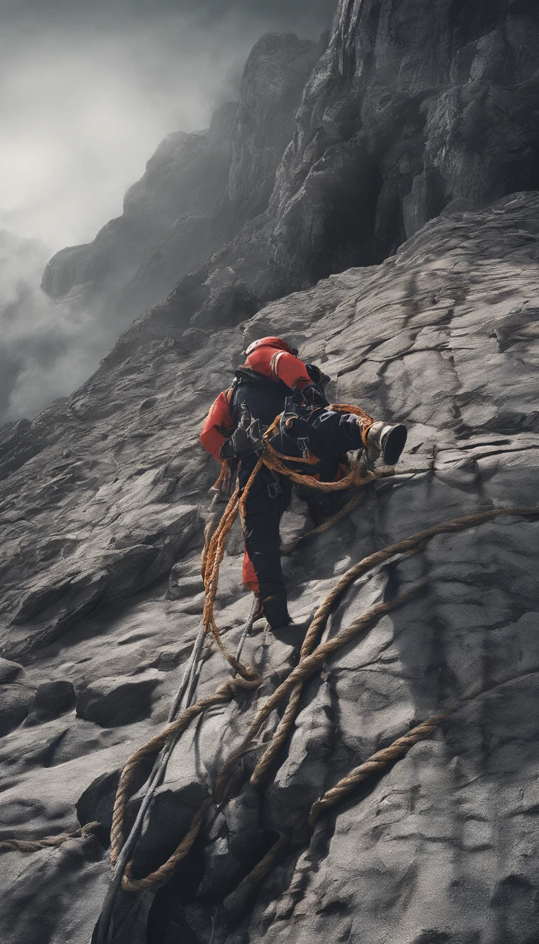 chineseidol,People who carry out rope rescue training,(A group of climbers:1.1),Rescue operations,action sports,climbing,mountain peaks,Cord,challenge,highly,Courage,(Heroic rescue scene:1.2),Emergency Response Team,full body shot of, (Jaw-dropping effect), ,(Studio lighting), hyper HD, International Association of Rope Technology,Explore boldly,Rope rescue techniques,Create a studio-like environment, Enhance visual impact