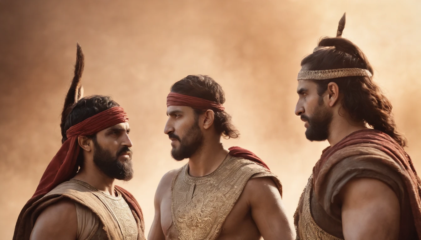 Brothers with spears