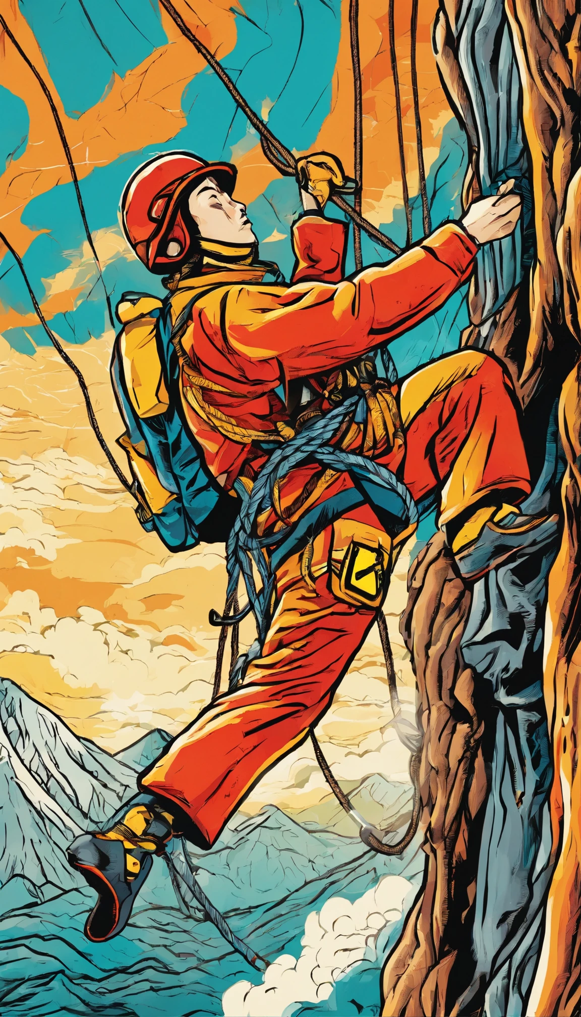 chineseidol,People who carry out rope rescue training,(A group of climbers:1.1),Rescue operations,action sports,climbing,mountain peaks,Cord,challenge,highly,Courage,(Heroic rescue scene:1.2),Emergency Response Team,full body shot of, (Jaw-dropping effect), ,(Studio lighting), hyper HD, International Association of Rope Technology,Explore boldly,Rope rescue techniques,Create a studio-like environment, Enhance visual impact