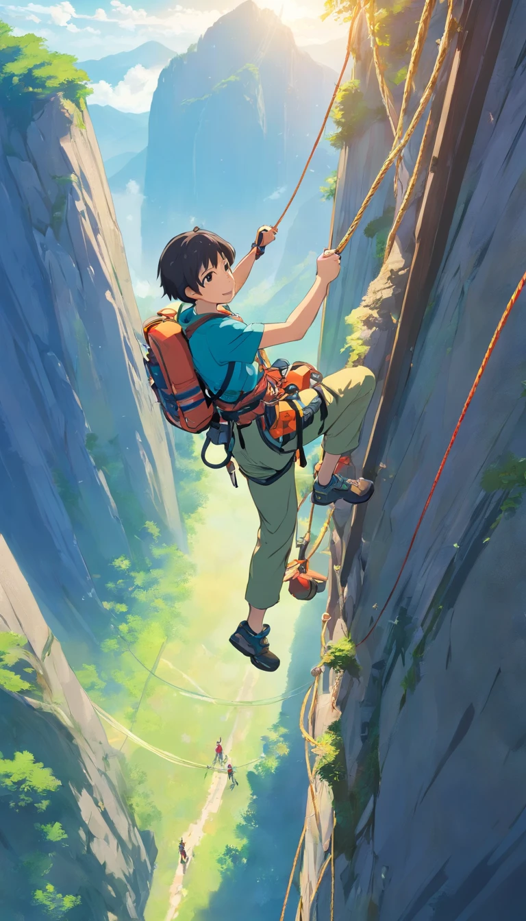 Personnel conducting rope rescue training,(A group of climbers:1.1),Rescue operations,action sports,Climbing,Cord,Courage,(Heroic rescue scene:1.2),Emergency Response Team,full body shot of, (Jaw-dropping effect), ,(Studio lighting), hyper HD,
