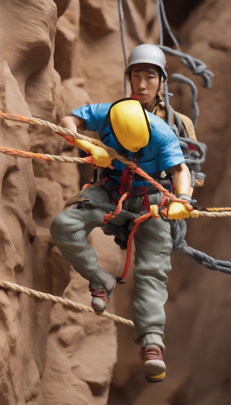 chineseidol,Personnel conducting rope rescue training,(A group of climbers:1.1),Rescue operations,action sports,Climbing,mountain peaks,Cord,challenge,highly,Courage,(Heroic rescue scene:1.2),Emergency Response Team,full body shot of, (Jaw-dropping effect), ,(Studio lighting), hyper HD, International Association of Rope Technology,Explore boldly,Rope rescue techniques,Create a studio-like environment, Enhance visual impact