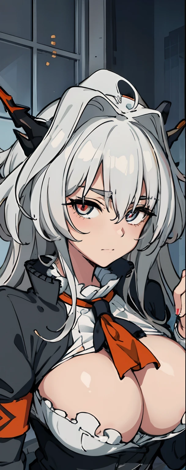 tmasterpiece,Best quality at best,highers,1girll,beauitful face,face_Focus,(Large breasts),(NSFW),White hair,Wet,full bodyesbian