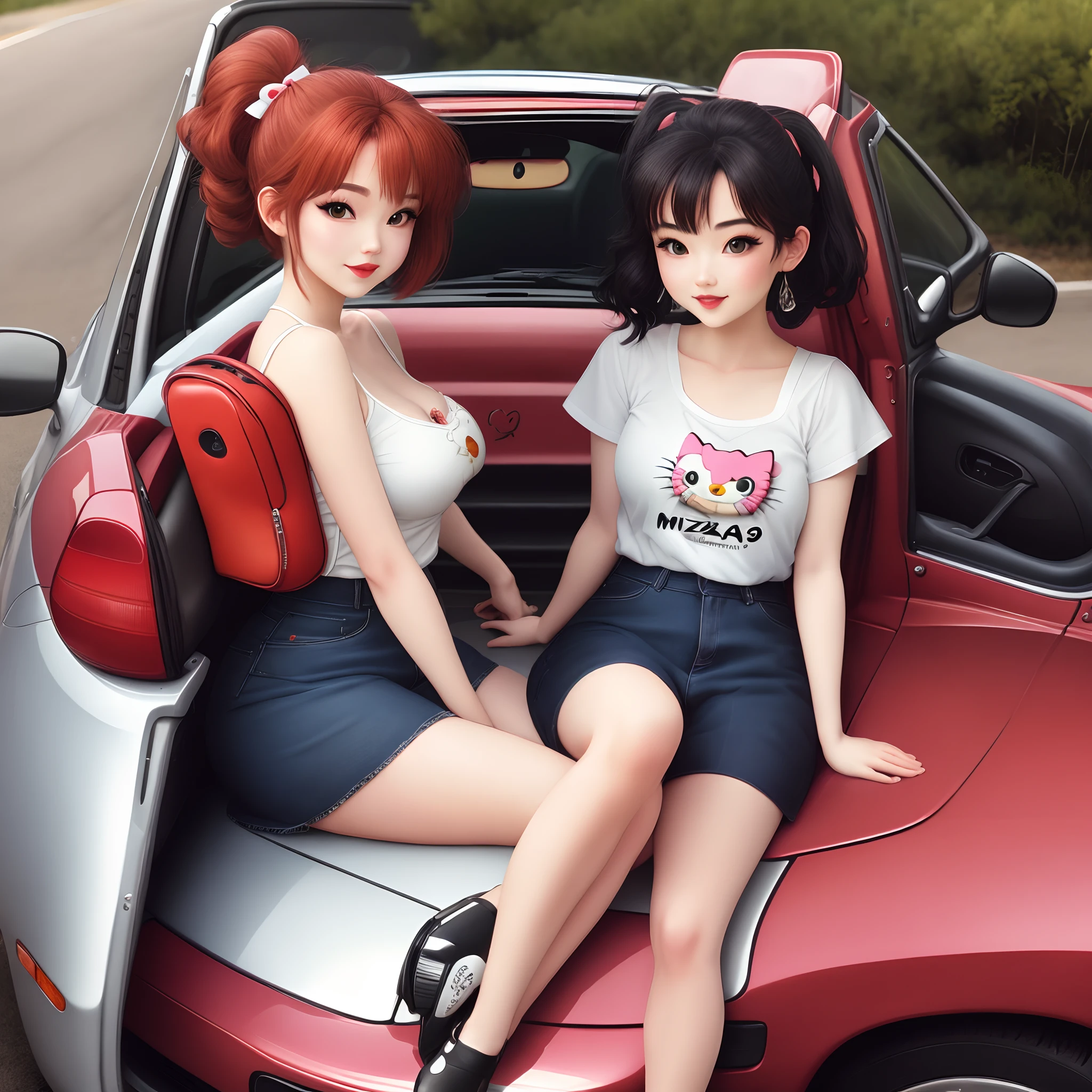 hello kitty and 1997 mx5 mazda miata