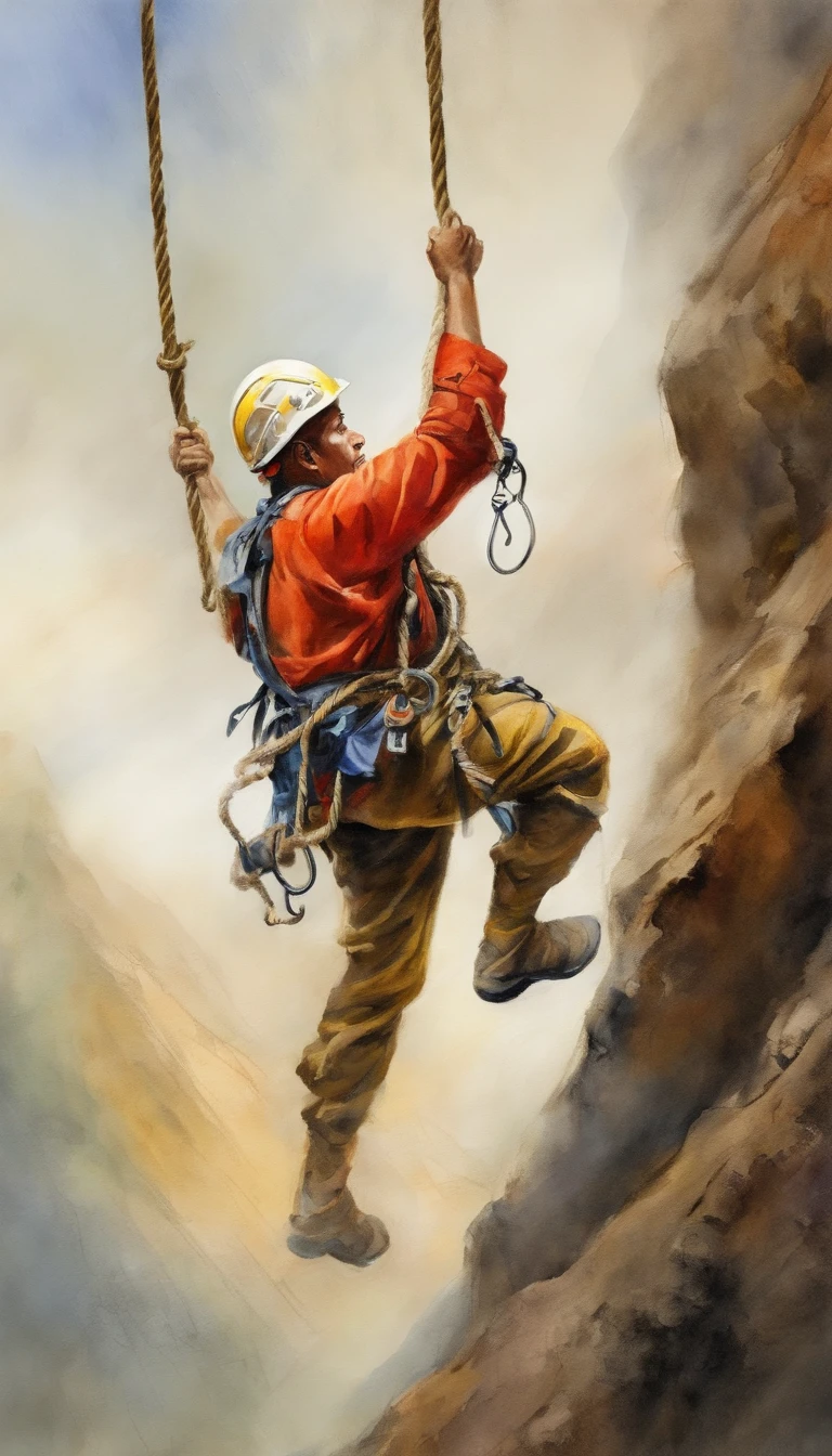 chineseidol,People who carry out rope rescue training,(A group of climbers:1.1),Rescue operations,action sports,climbing,mountain peaks,Cord,challenge,highly,Courage,(Heroic rescue scene:1.2),Emergency Response Team,full body shot of, (Jaw-dropping effect), ,(Studio lighting), hyper HD, International Association of Rope Technology,Explore boldly,Rope rescue techniques,Create a studio-like environment, Enhance visual impact