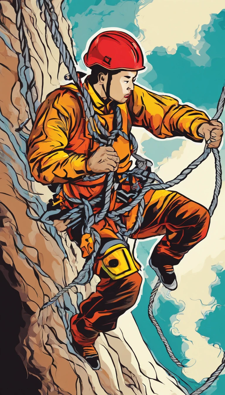 chineseidol,People who carry out rope rescue training,(A group of climbers:1.1),Rescue operations,action sports,climbing,mountain peaks,Cord,challenge,highly,Courage,(Heroic rescue scene:1.2),Emergency Response Team,full body shot of, (Jaw-dropping effect), ,(Studio lighting), hyper HD, International Association of Rope Technology,Explore boldly,Rope rescue techniques,Create a studio-like environment, Enhance visual impact