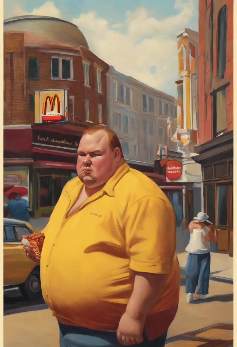 Fat man caught cheating on diet by eating mcdonalds in a hole