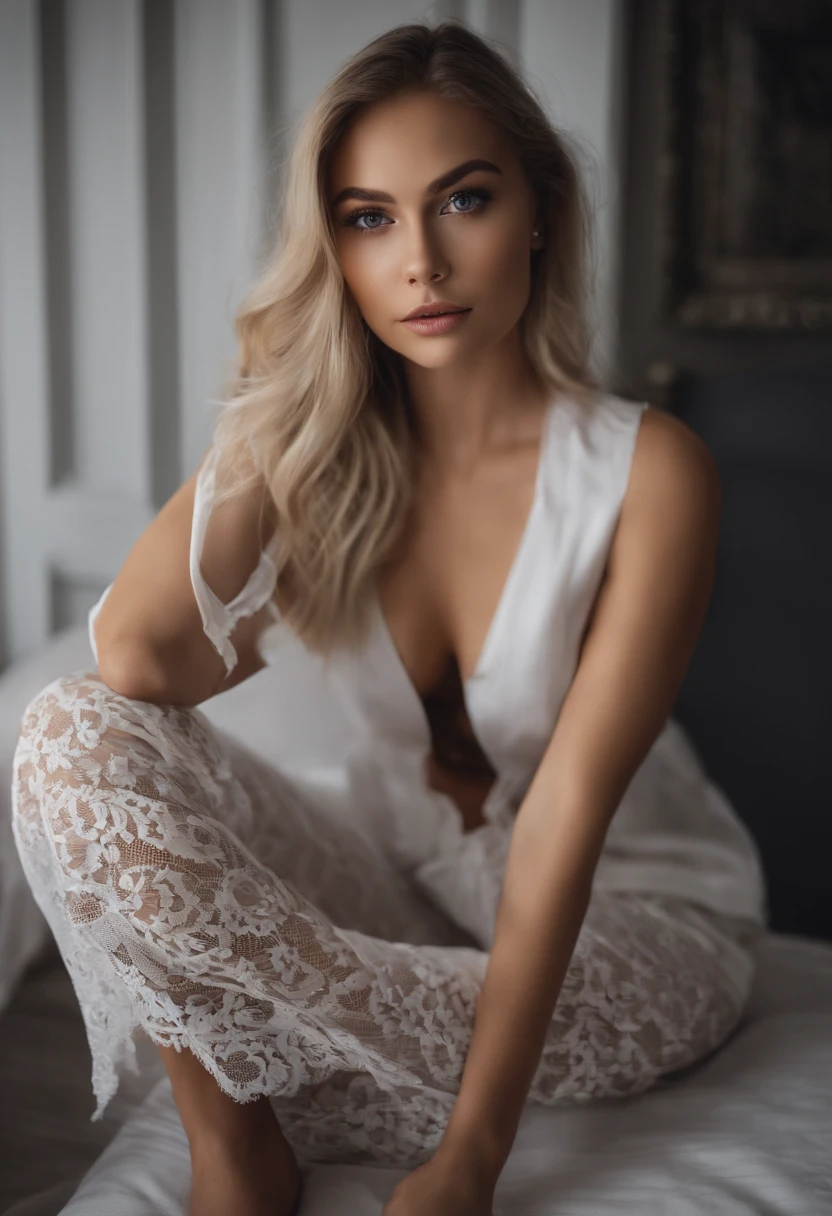 Femme en culotte en dentelle et gilet blanc,Grande silhouette parfaite, fille sexy aux yeux bleus, Portrait Sophie Mudd, Portrait de Corinna Kopf, cheveux blonds et grands yeux, selfie of a young woman, Les yeux dans la chambre, Violet Myers, Maquillage Orn, maquillage naturel, Look directly at the camera, Visage avec Artgram, dezentes Maquillage, De superbes photos du corps entier, dans une chambre, Fission, no clothes