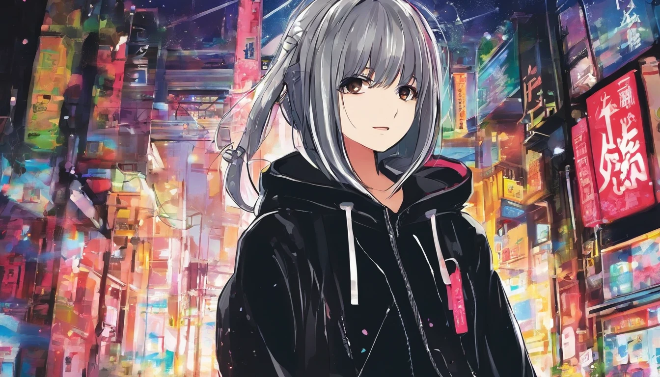 girl, Black clothes sprayed on the city walls