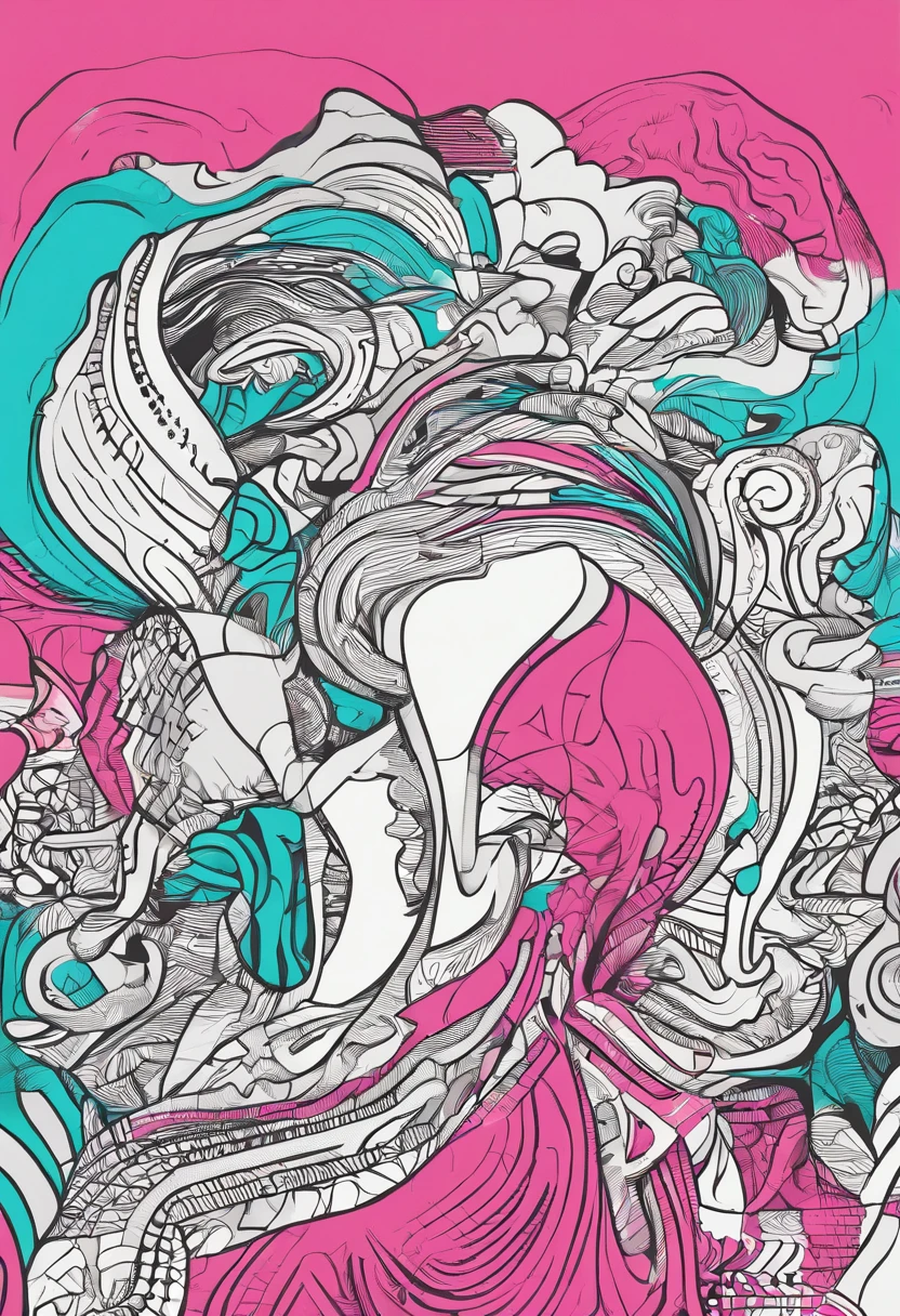 uma esfingie colorida, neon