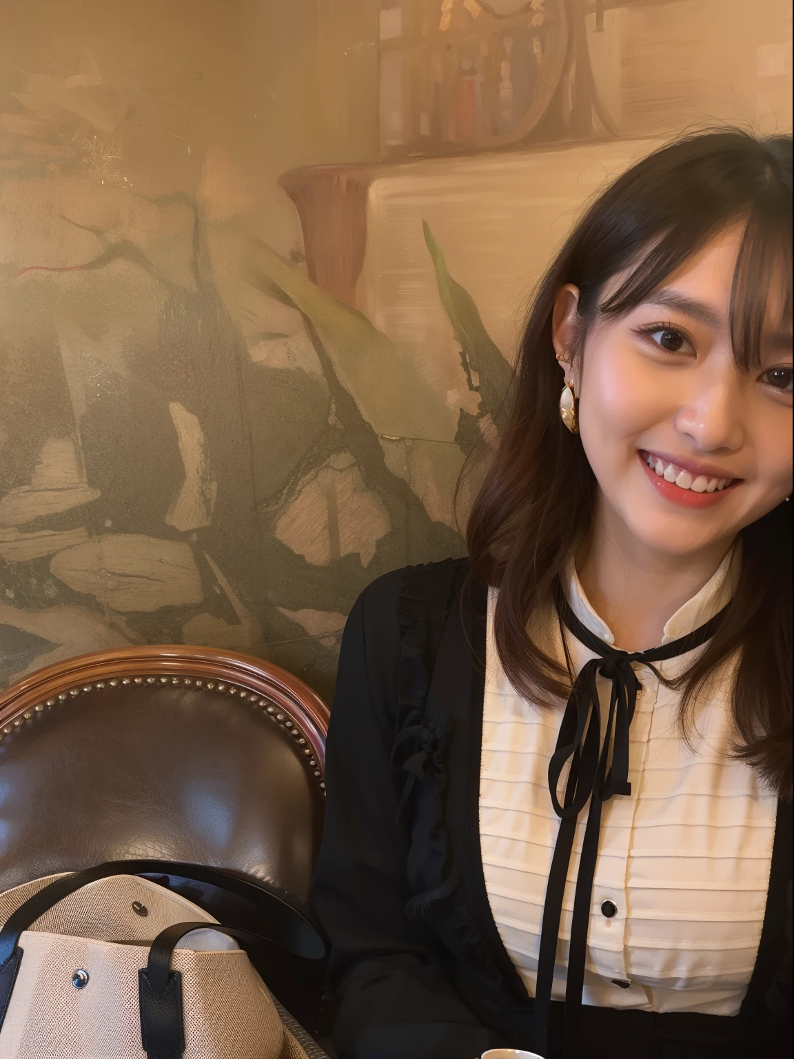 Alafed girl holding a glass of water in front of a brick wall, drinking champagne, Cheers, chiho, Innocent smile, with a drink, she holds a glass of wine, Cute:2, a cute young girl, Young Asian Girl, harumi, zora々Shishi Japan of Girls, by Nishida Shun'ei, Drink, grand!