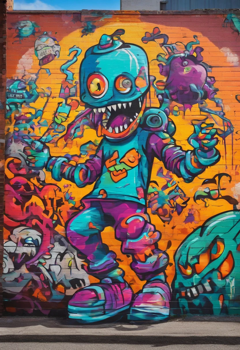 <lora:Skottie Young Style:1>Skottie Young Style - cool graffiti character on white background