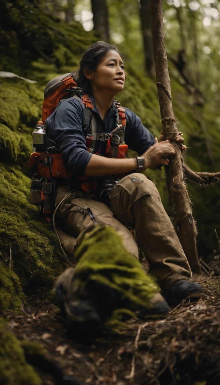 Beautuful Women,People who carry out rope rescue training,Rope rescue techniques,Rescue team,Rescue training, Asian climber, Extremely detailed, Full body photo,,超高分辨率,high detal,Cinematic lighting
