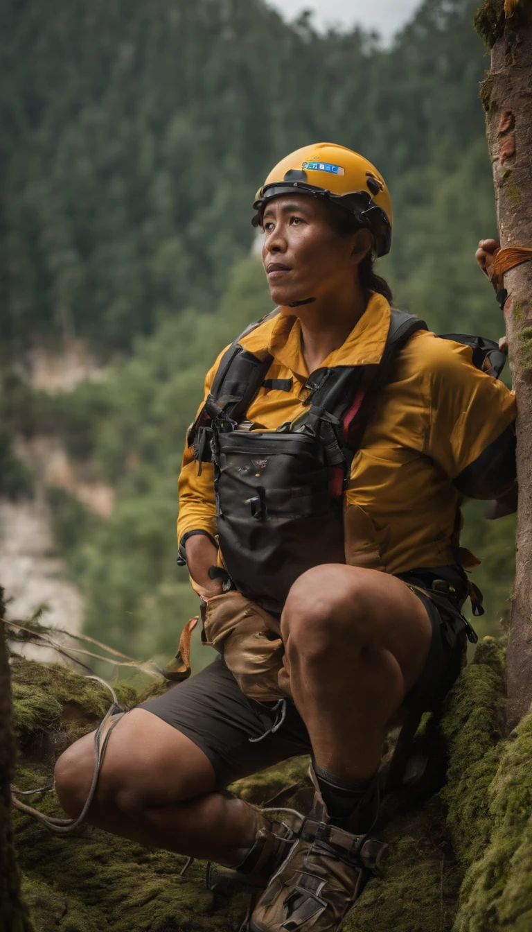 Beautuful Women,People who carry out rope rescue training,Rope rescue techniques,Rescue team,Rescue training, Asian climber, Extremely detailed, Full body photo,,超高分辨率,high detal,Cinematic lighting