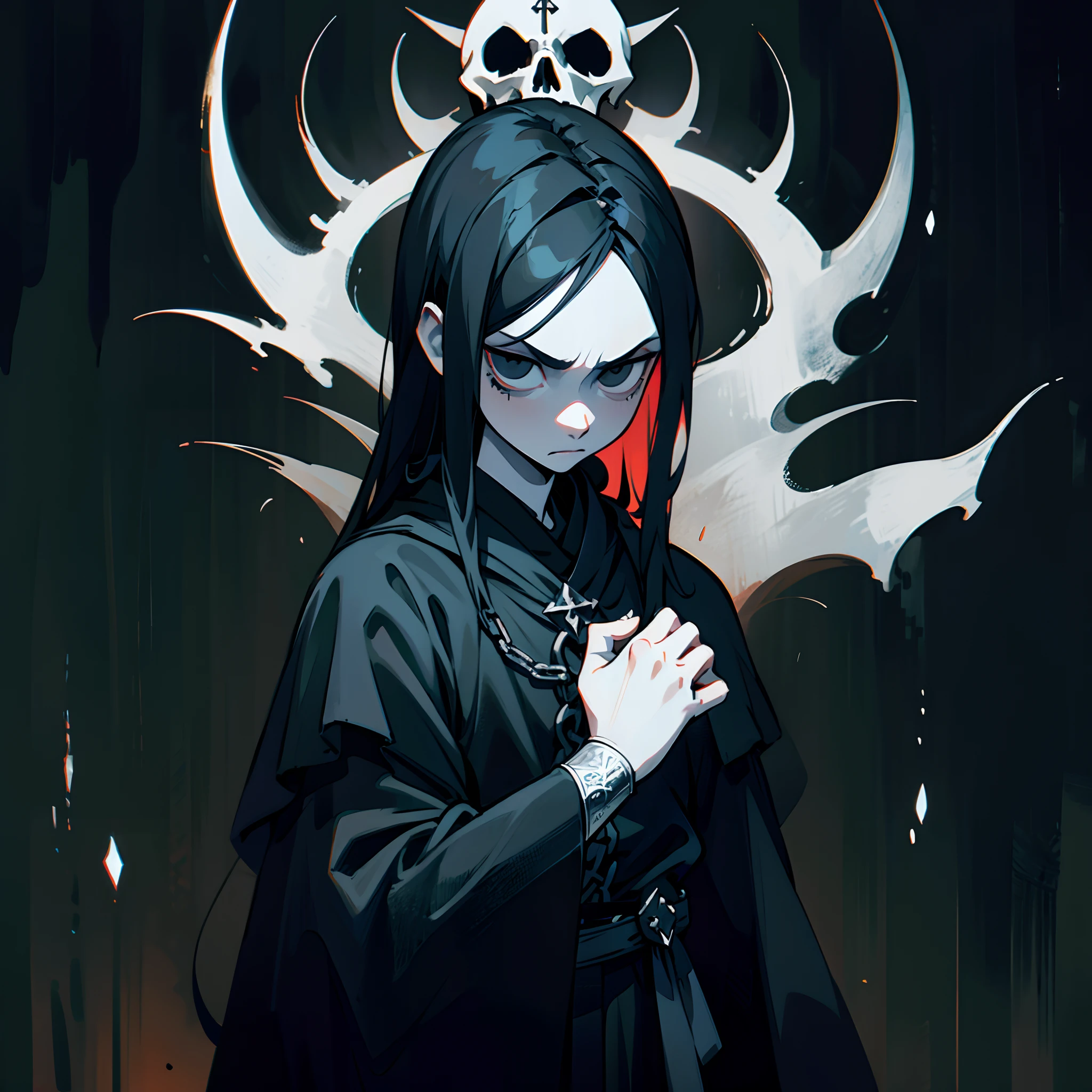 black metal metal if was boy character, black eyes, ((solo character)), dark background