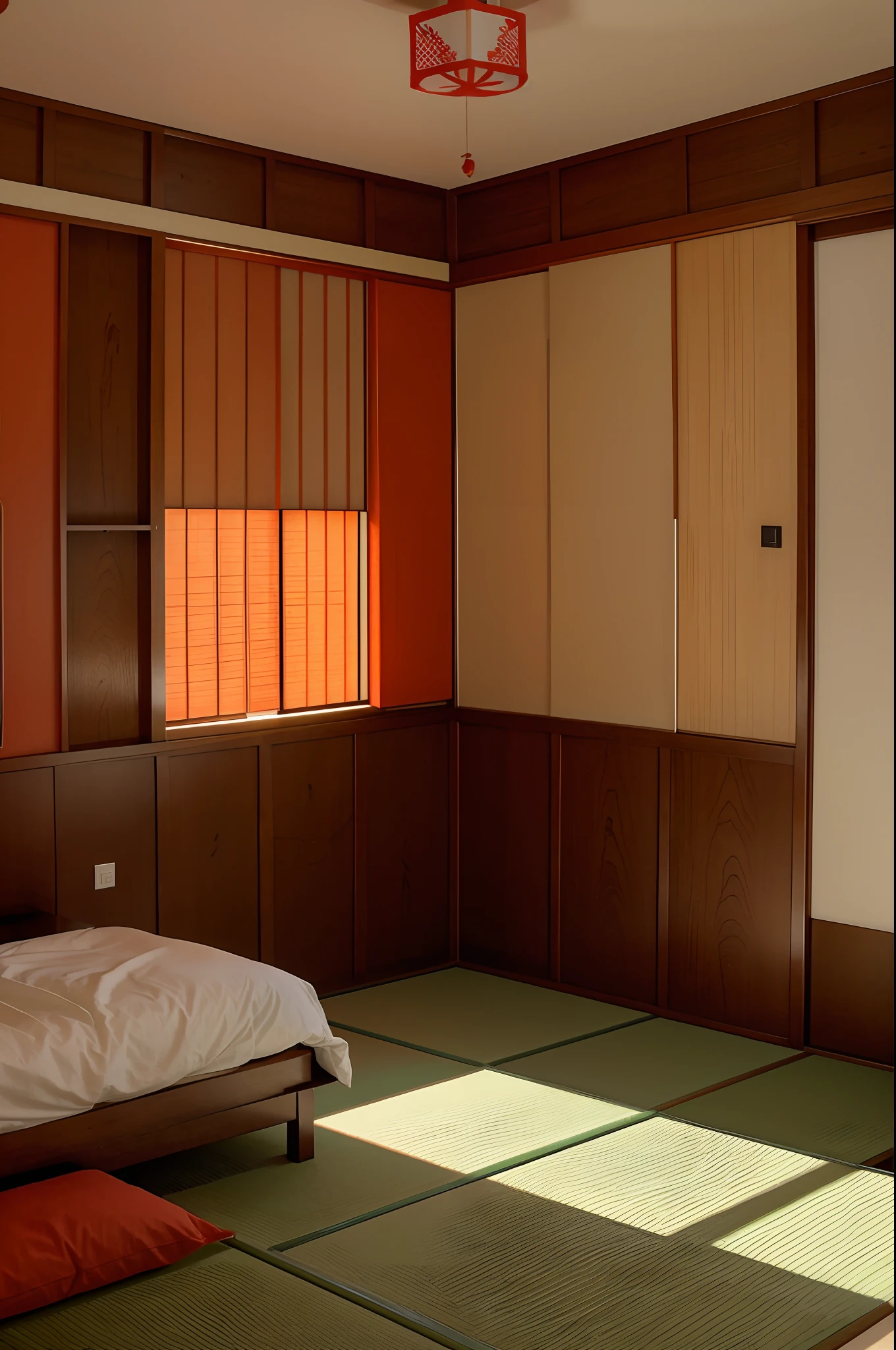 in bright japanese-style room