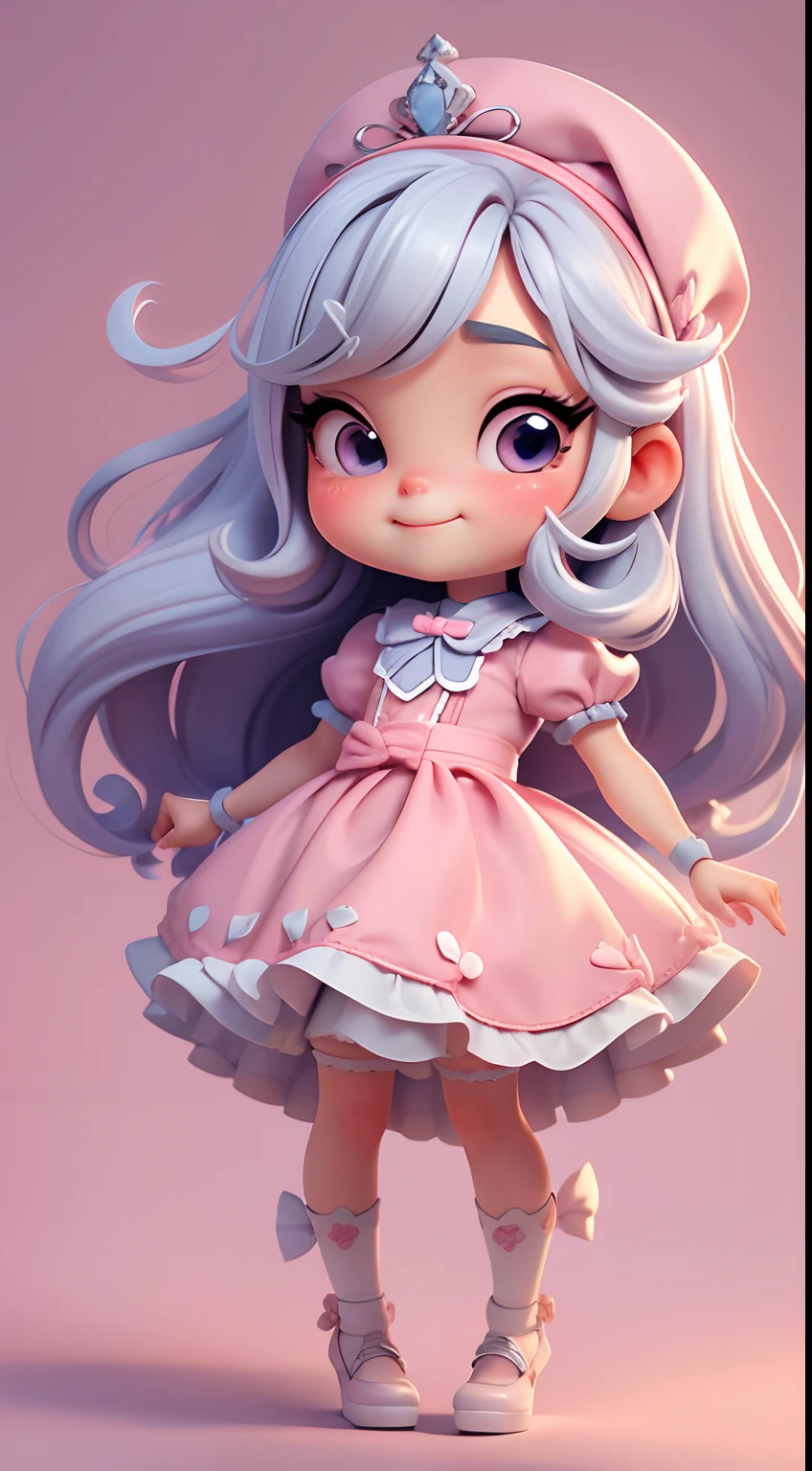 Create an 8K version of Alice's baby **** character.

Boneca Chibi Alice: Deve ficar charmoso e bonito, Preserve the iconic elements of the original character. Alice Chibi deve ter um rosto redondo com grande, olhos brilhantes, long eyelashes and rosy cheeks. Seu cabelo deve ser curto e tons brilhantes de castanho claro ou claro.

Vestido bonito: Dress up chibi Alice in a beautiful and elegant dress in shades of pink or lilac . O vestido pode ter babados, renda & detalhes, referring to the theme of Wonderland. Add loops or ribbons, Para dar um toque de delicadeza.

avental & Arco: Adicione um avental branco sobre o vestido de Alice Chibi, It is tied at the waist with a thin bow. O avental pode ter pequenos detalhes, como bolsos ou bordados finos.

Meias e sapatos bonitos: Complete o look chibi de Alice com meias listradas azuis e brancas ou detalhes divertidos. standingn, Coloque sapatos de boneca bonitos, com gravatas ou fivelas.

Magic Accessories: Add charming accessories to Alice's chibi, like a bow in the hair or a tiara with Wonderland details. You can also get your hands on beautiful themed accessories.

Certifique-se de adicionar sombras, texturas e detalhes nos cabelos, Alice Chibi's clothes and accessories, to make it even more charming and charming. Give him a smiling expression and a sweet smile on his face, Capturing the essence of the character in a subtle and charming way.