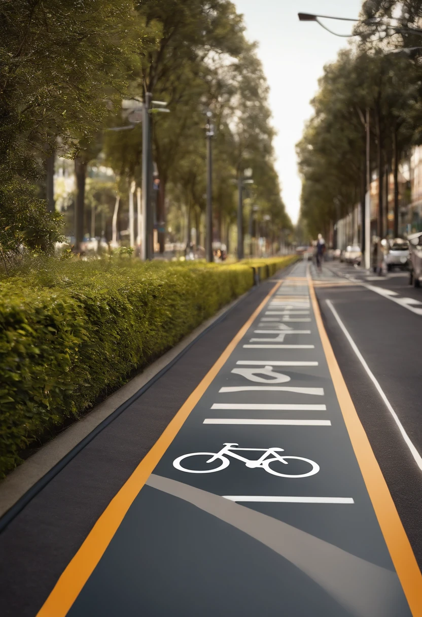 alta resolução, Ciclofaixa Central: The centerpiece of the project is the 8-meter-wide central bike lane. This bike lane is specially designed to accommodate cyclists, providing a safe and defined space for riding. Ground markings and clear signage will ensure the safety and fluidity of bicycle traffic.
Ciclovias Laterais: To the left and right of the center bike lane, There are the side bike lanes, cada uma com 3 metros de largura. These bike lanes are designed to accommodate cyclists who want to maintain different paces than the center bike lane. The inclusion of side bike lanes offers flexibility to cyclists and increases safety.
Landscaped Sidewalks: Four meters of sidewalk on both sides of the road provide a welcoming environment for pedestrians. These sidewalks aren't just functional, but also include areas for landscaping, bancos, Light poles and trees, Creating Pleasant Outdoor Spaces for Walks, encontros e relaxamento.
Faixas de Estacionamento: To meet parking needs, We've added parking lanes about 2 meters wide between the side bike lanes and the sidewalks. This ensures that there is convenient space for vehicles to park.
Traffic Lanes for Vehicles: Traffic lanes for vehicles with 3,5 meters wide are positioned on the sides of the track, entre as faixas de estacionamento e as ciclovias. This allows for the efficient flow of vehicular traffic, Maintaining security and fluidity.
Proper Signage: Appropriate signage, including road signs, Floor markings and other visual elements, will be installed along the road to guide traffic and ensure the safety of cyclists and pedestrians.