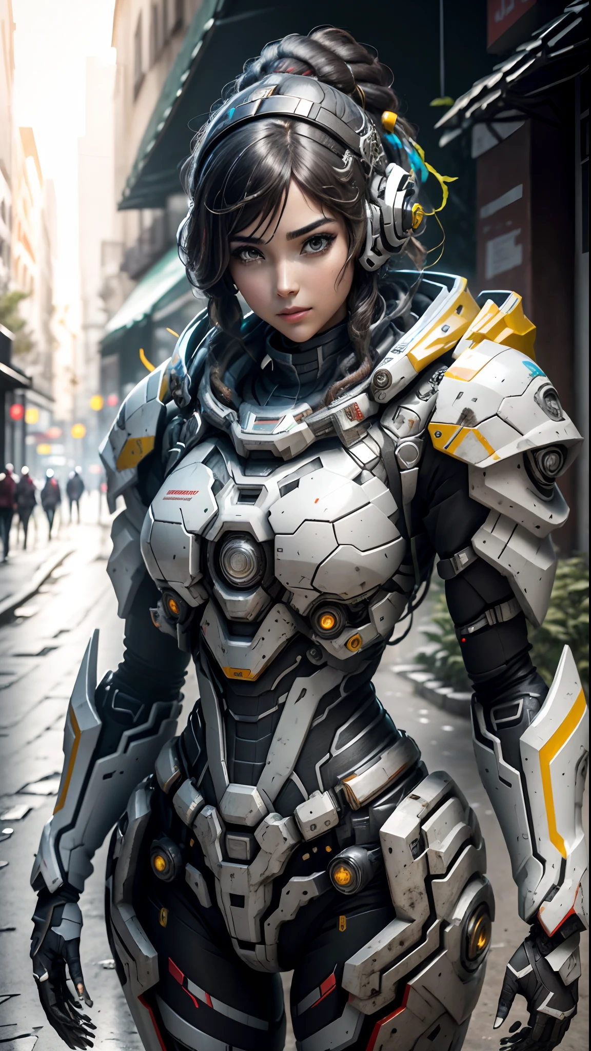 ((mejor calidad)), ((obra maestra)), (muy detallado: 1.3), ....3D, shitu-mecha, hermosa mujere cyberpunk con su mecha en las ruinas de la ciudad de una guerra olvidada, ancient technology, HDR (High Dymanic Range), Trazado de rayos, NVIDIA RTX, superresolución, Irreal 5, Sub-Surface Scatterring, PBR texturizado, posprocesamiento, Anisotropic filtering, profundidad de campo, Maximum clarity and sharpness, Texturas multicapa, mapas de albedo y especulares, sombreado de superficie, Accurate simulation of light-material interaction, proporciones perfectas, octanaje renderizado, two tone lighting, ISO bajo, balance de blancos, regla de tercios, apertura amplia, 8K RAW, Efficient Sub-Pixel, sub-pixel convolution, Luminescent Particles, Light scattering, efecto Tyndall