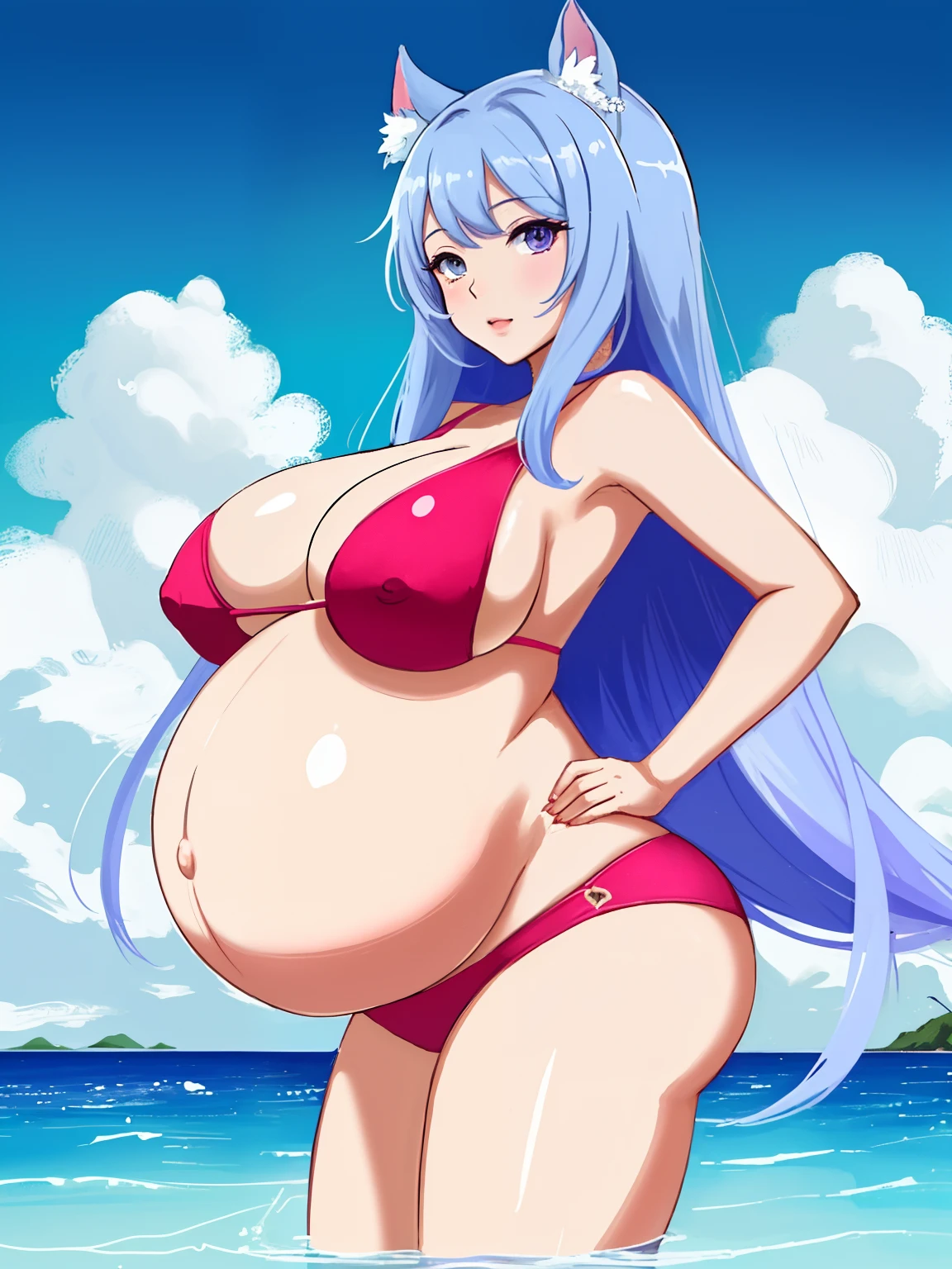 Sexy Mona genshin Impact, without clothes, Ses seins sont gros et nus, Son corps est grand et nu, Ses seins sont pleins de lait, animated girl, girl Impact de Genshin, Son corps est en sueur, Ses membres sont nus, Photo 4k, boobs milk, booty very Big, is fat, hyper pregnant