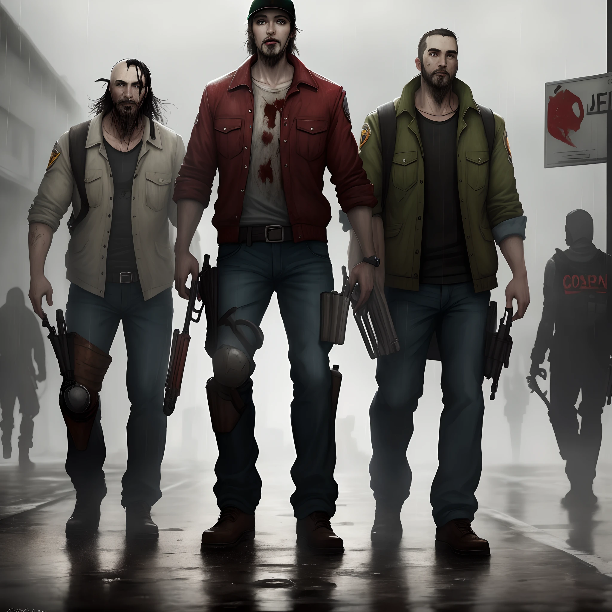 Left 4 Dead Bill standing in the rain