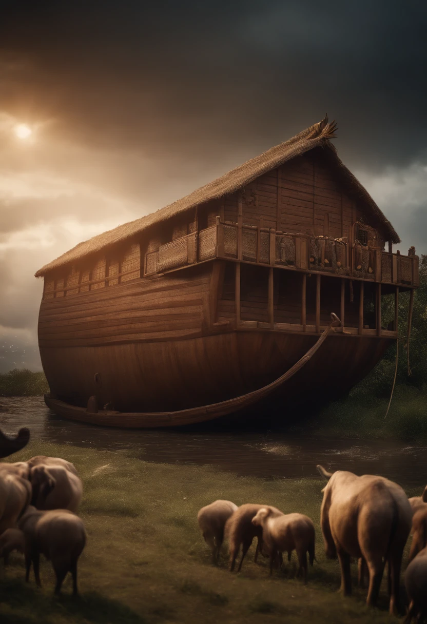 A realistic photo of Noah's Ark, 8k