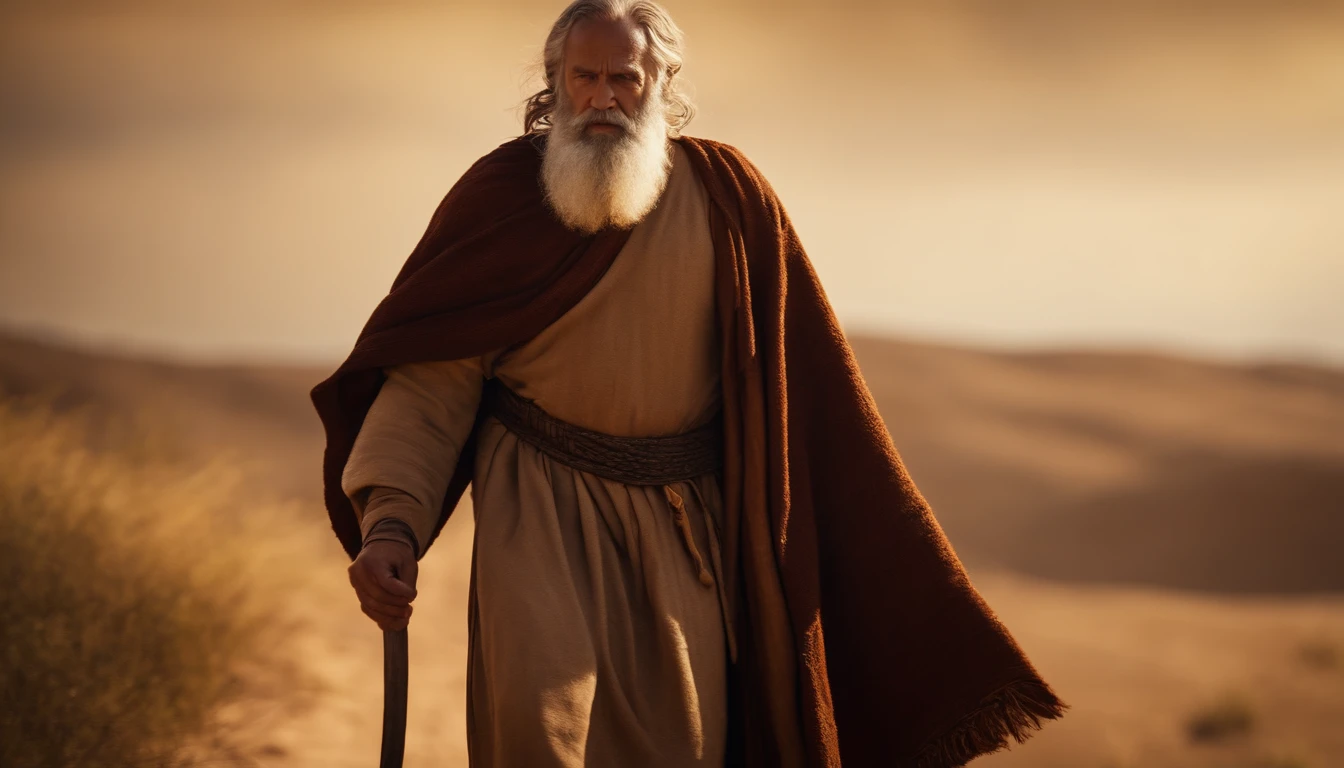 Moses on his way to the promised land, biblical story