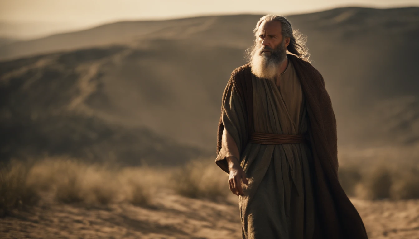 Moses on his way to the promised land, biblical story